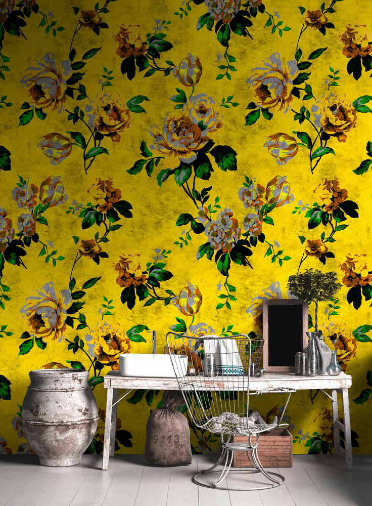 Papier peint panoramique Fleurs Vintage Wild Roses 5 - Référence DD113917 - Intissé 200g/m2 - Standard 400 x 270