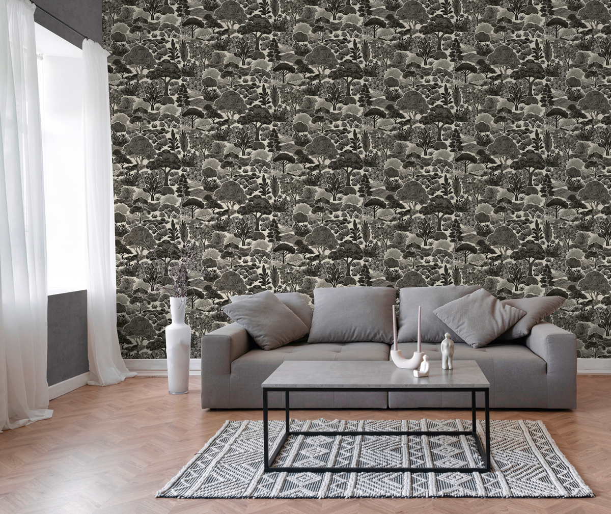 Papier peint Jardin Botanique noir - Pintwalls 3 d'A.S. Création | Réf. AS-791853