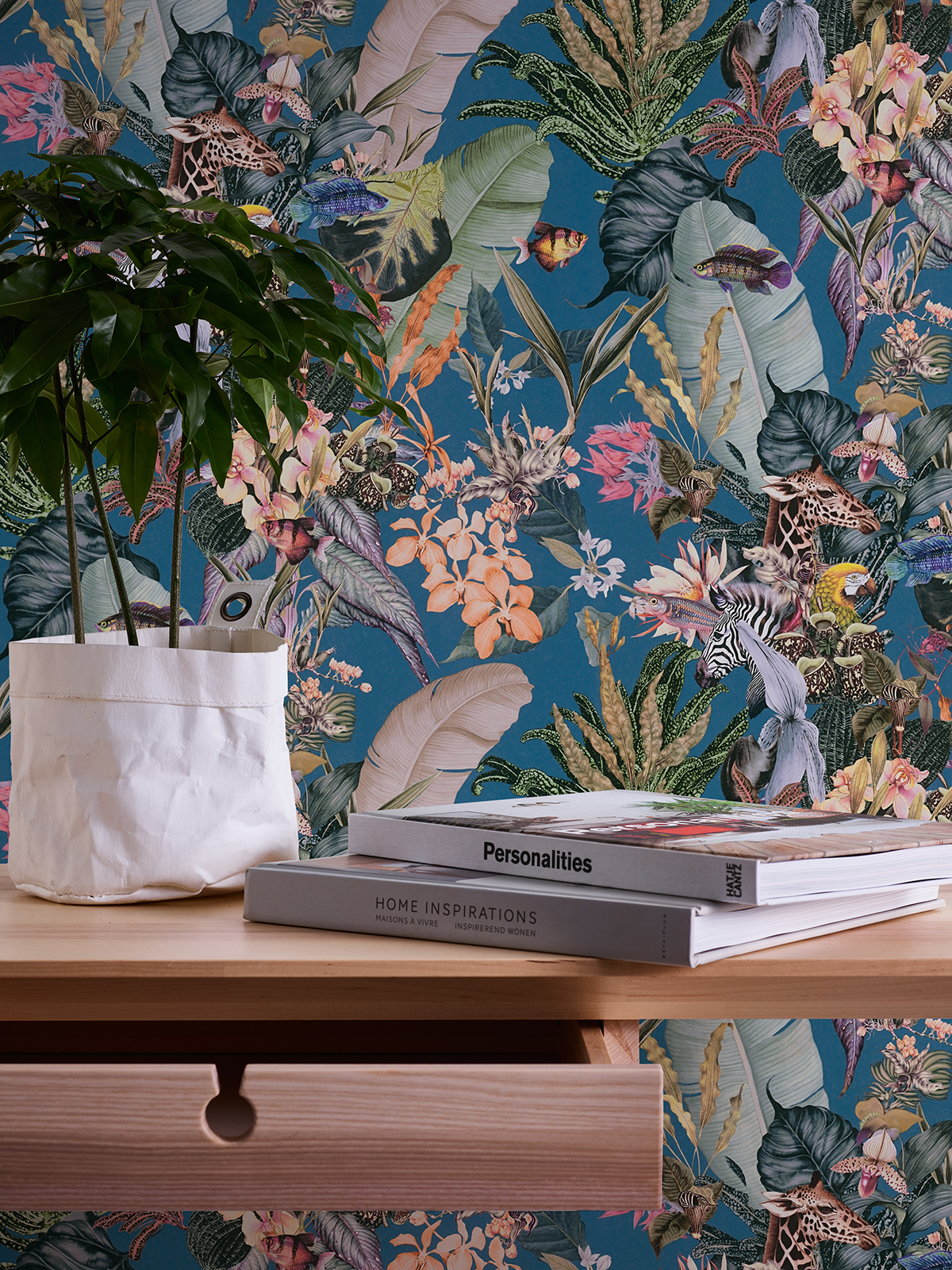 Papier peint Tropical et Animaux vert canard - Dream Flowery de Architects Paper | Réf. 38176-4