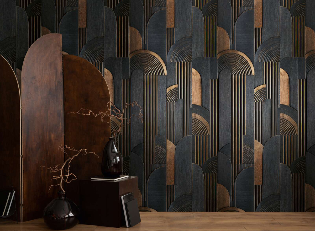 Papier peint panoramique Art Déco noir - Vibes & Styles d'A.S. Création AMB3| Réf. AS-792162