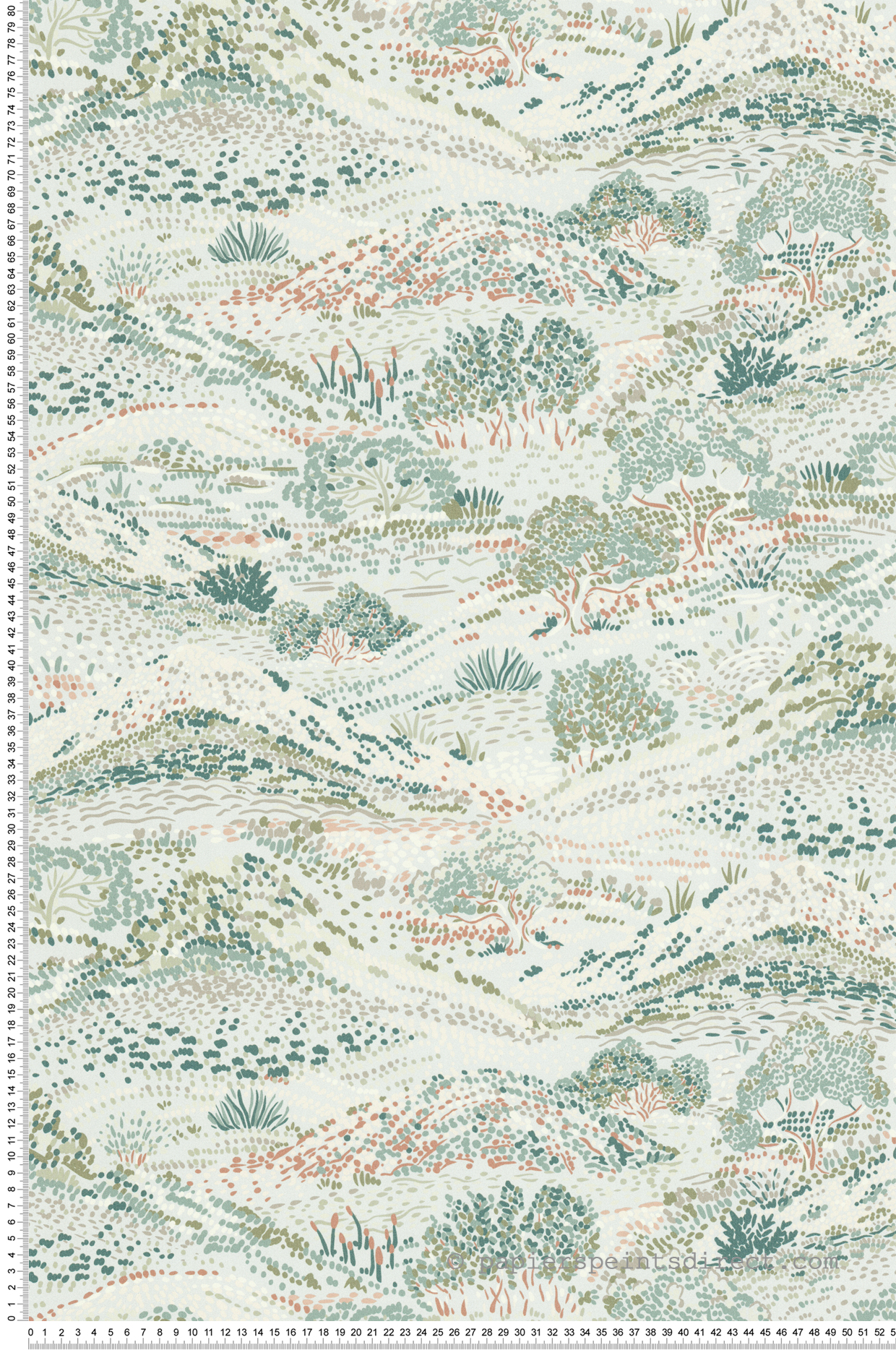 Papier peint Colline Pois vert bleu aqua - Séjours & Chambres de Lutèce | Réf. LTC-51224401