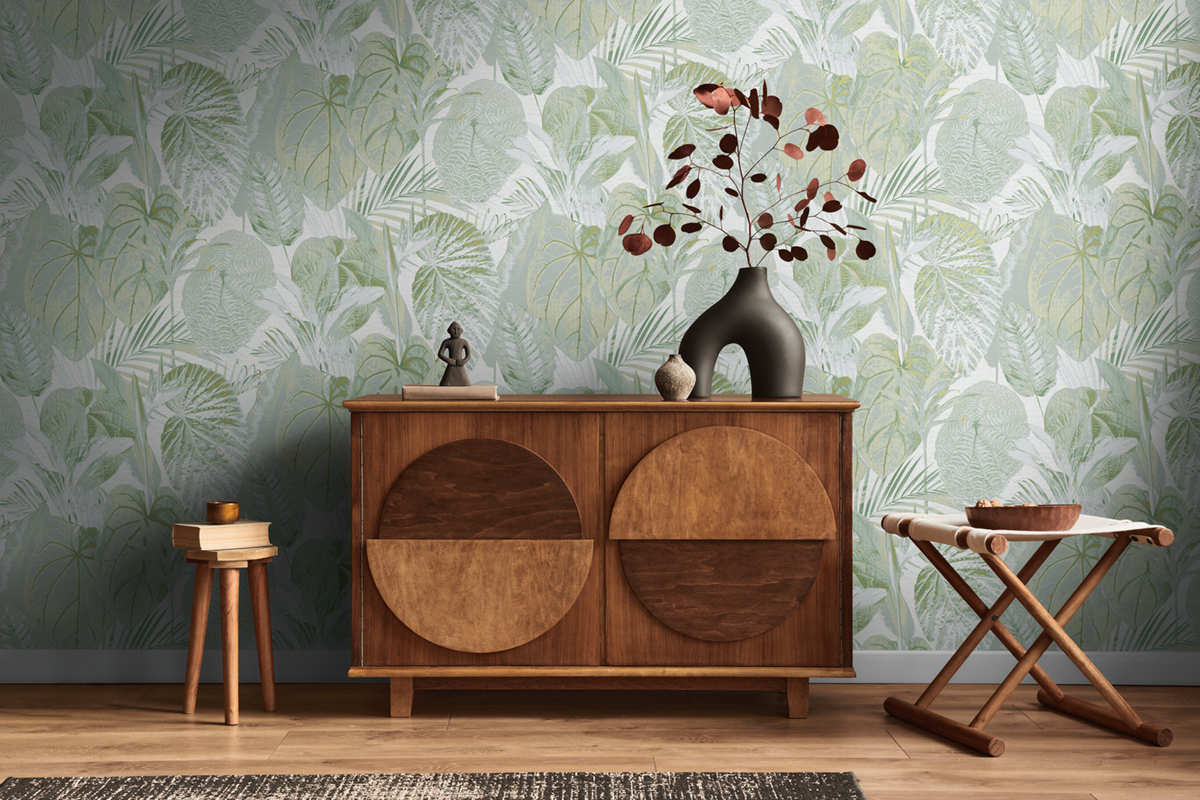 Papier peint Feuilles Palmes Colosia vert - Famous Garden d'A.S. Création AMB2 | Réf. AS-393554