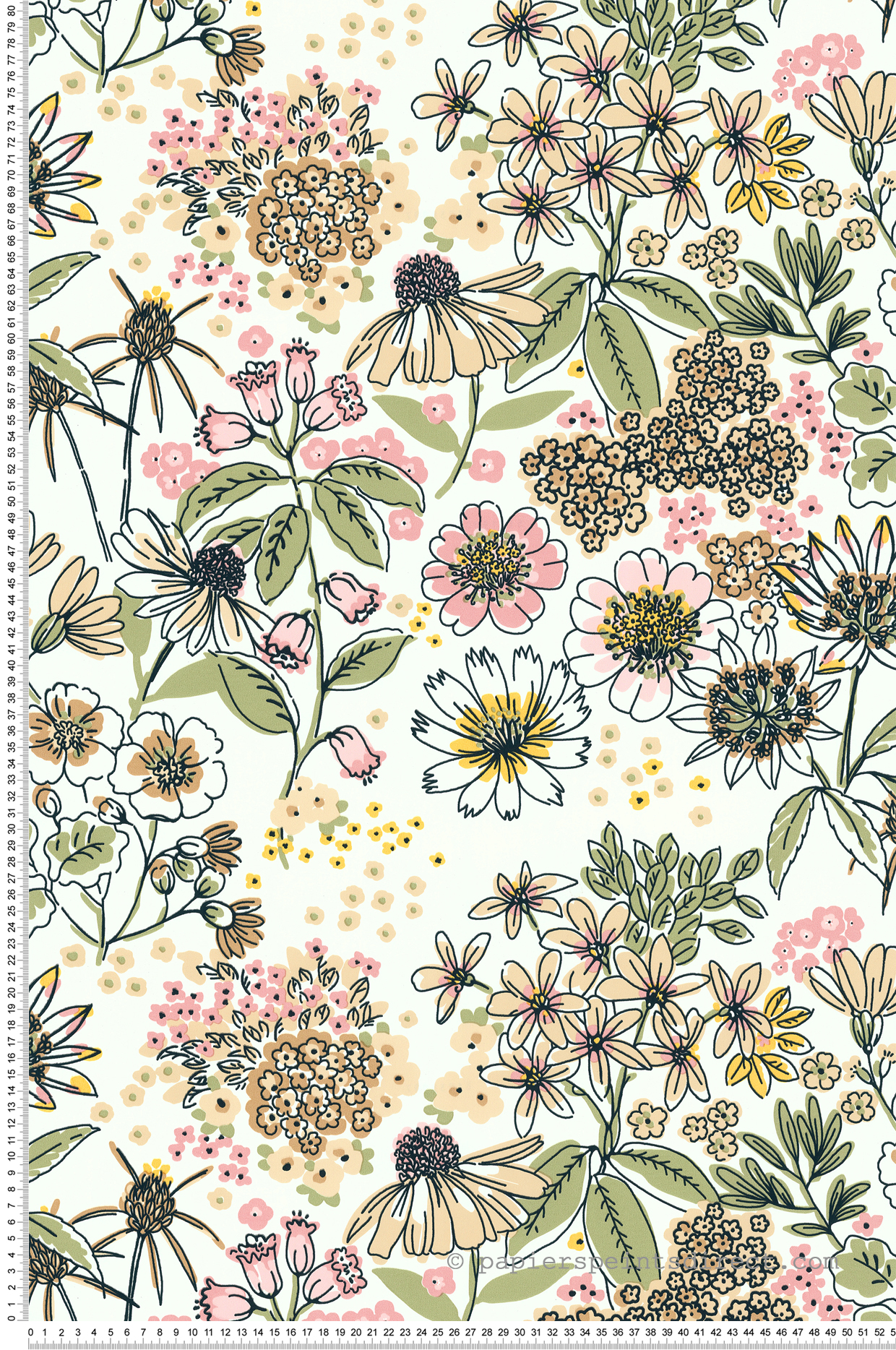 Papier peint Petit Bouquet rose pâle beige - Les Essentiels de Lutèce | Réf. LTC-51235007