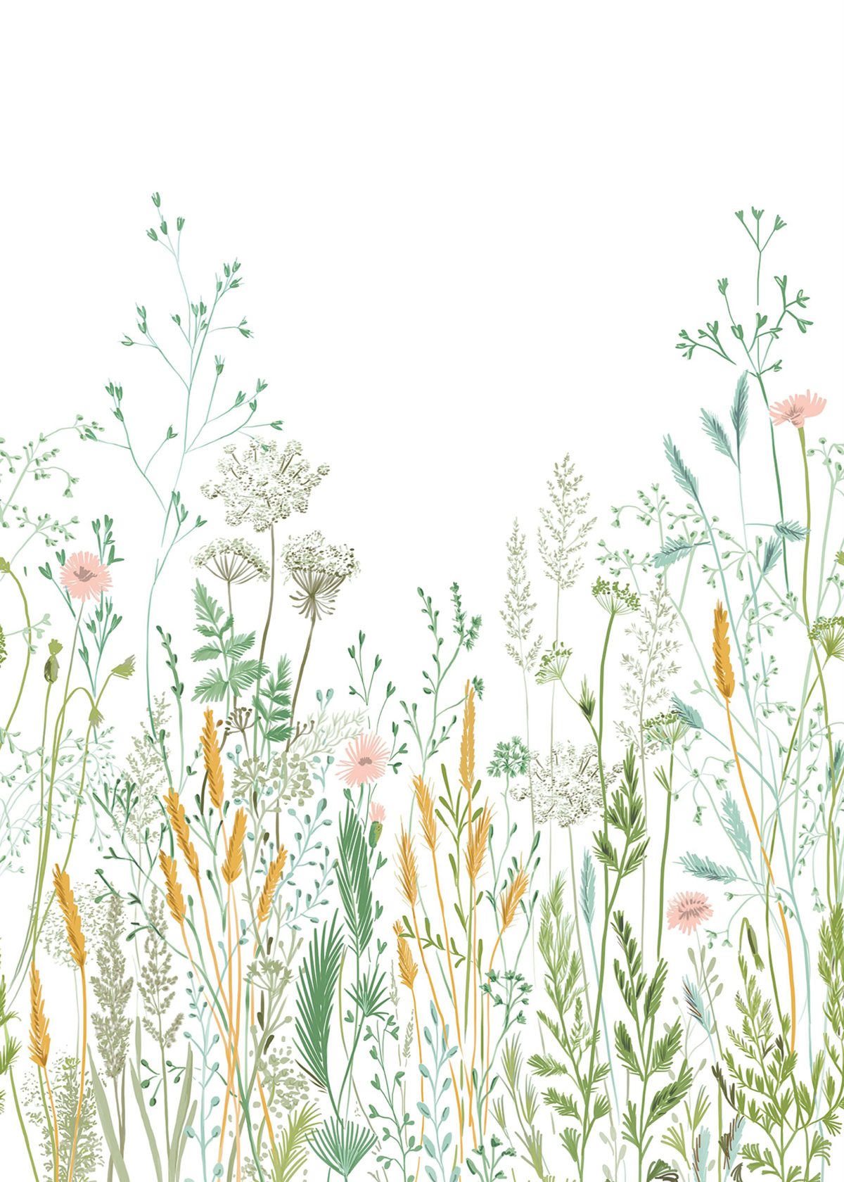 Papier peint panoramique Nature Champêtre Herbarium multicouleurs M 200X280 - Green Life 2 de Casélio | Réf. GNL2105390403