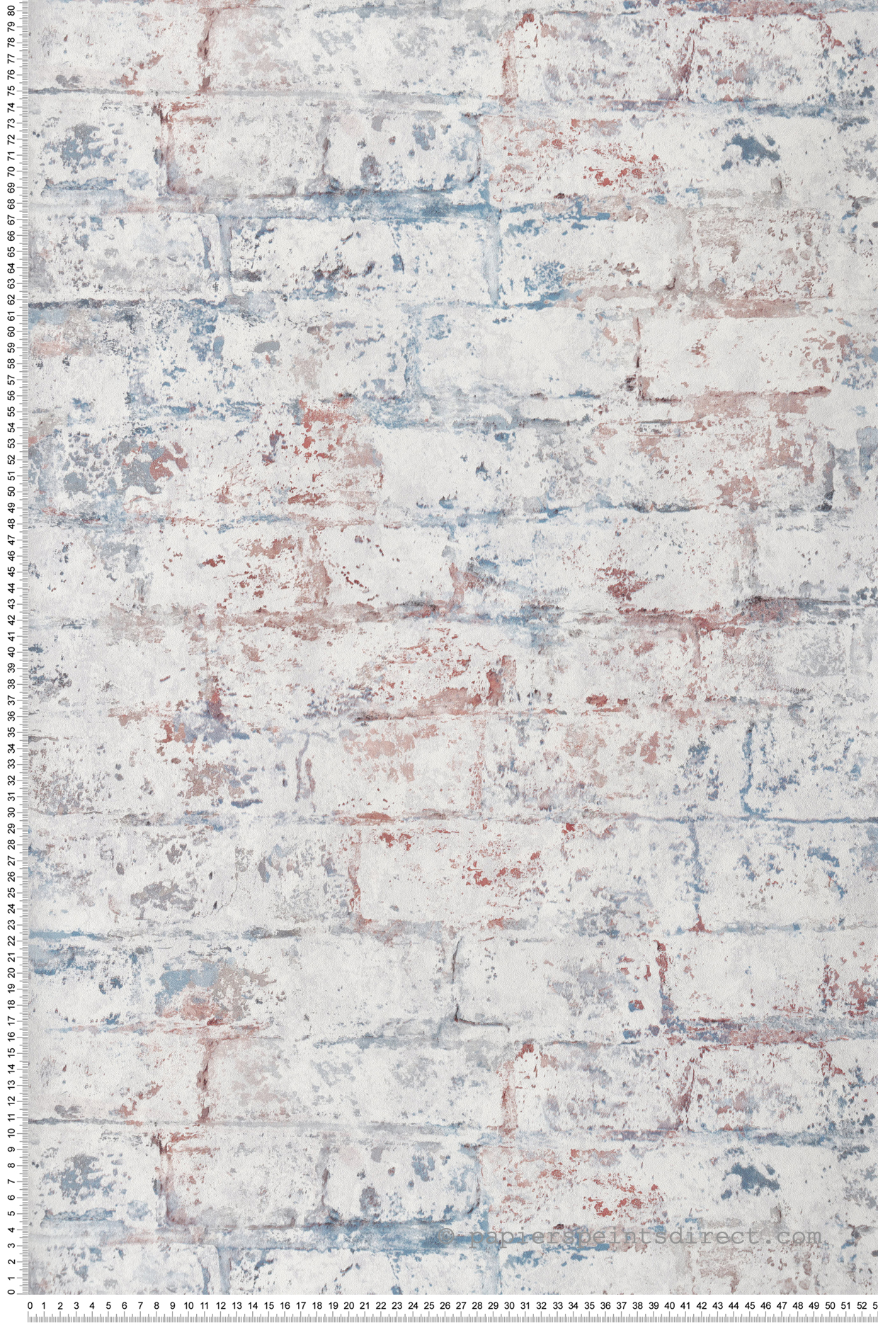 Papier peint Effet Brique bleu, blanc, rouge - Loft d'Ugépa | Réf. UGP-M52901