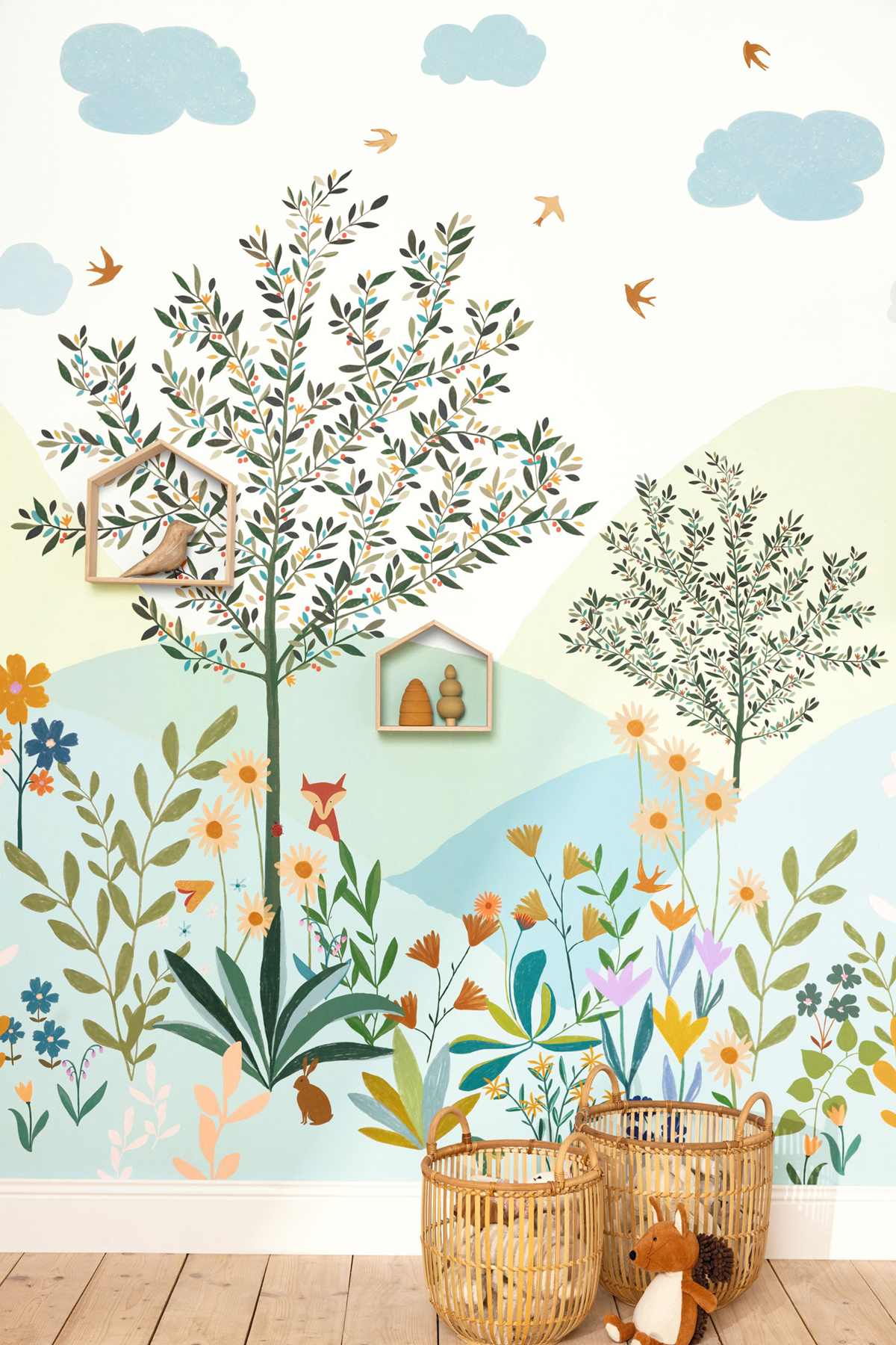 Papier peint panoramique Nature Enfant Heidi vert multicolore L - Let's Go Girls! de Casélio | Réf. LGG104460743