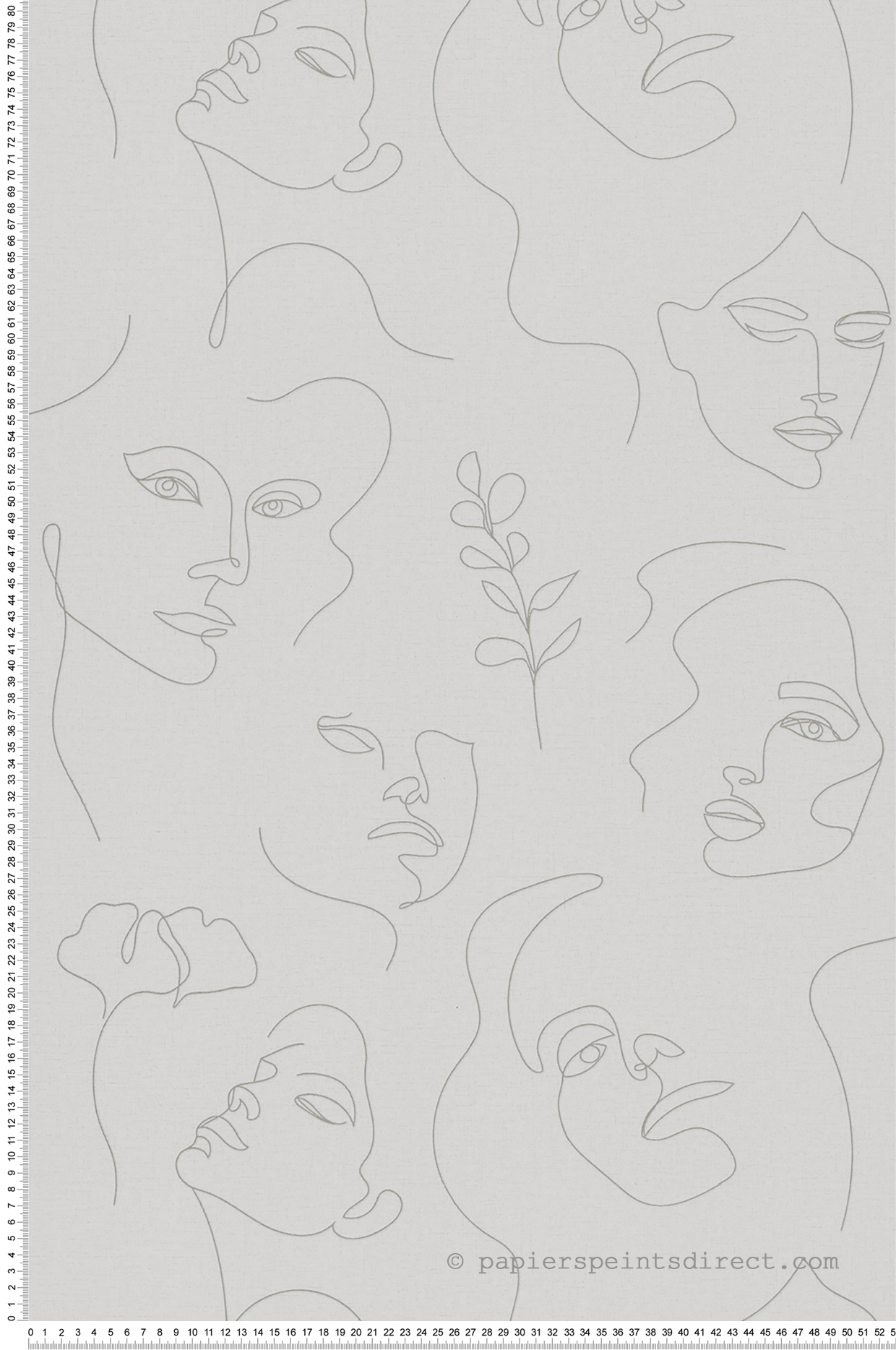 Papier peint Visages Contemporains grège - Les Essentiels de Lutèce | Réf. LTC-82437