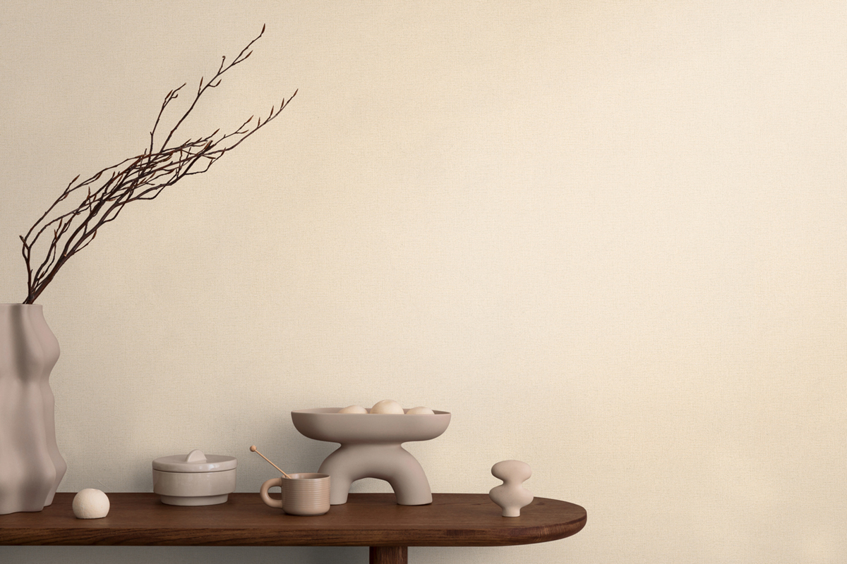 Papier peint Uni Paillette Métallisé beige argenté - Cosmoliving d'A.S. Création | Réf. AS-790653