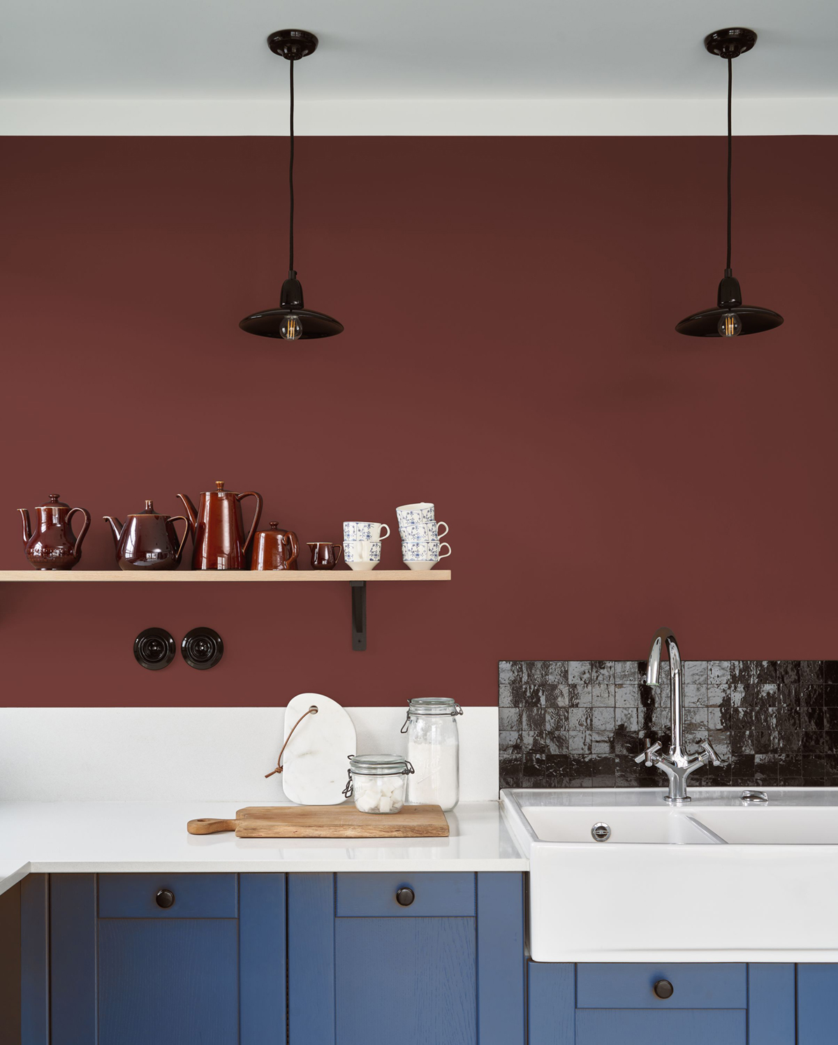 Papier peint Uni Pigments Buvard bordeaux - Moulures & Co de Casadéco | Réf. MOCO200332808