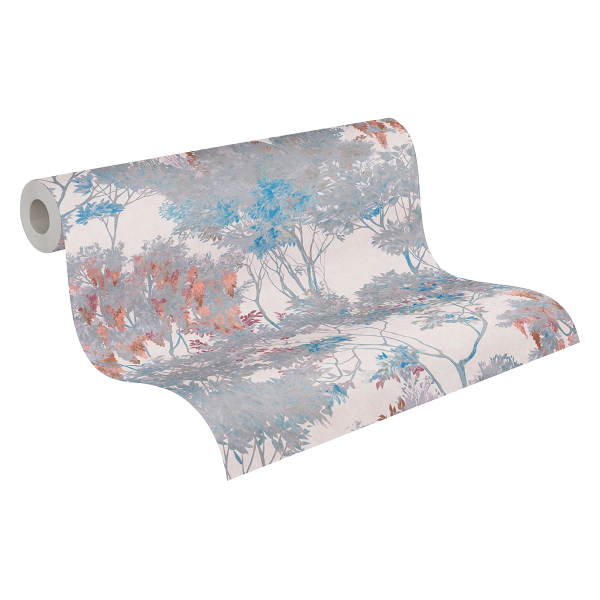 Papier peint Forêt Peinte gris bleu - Arcade d'Architects Paper AMB3 | Réf. 39173-2