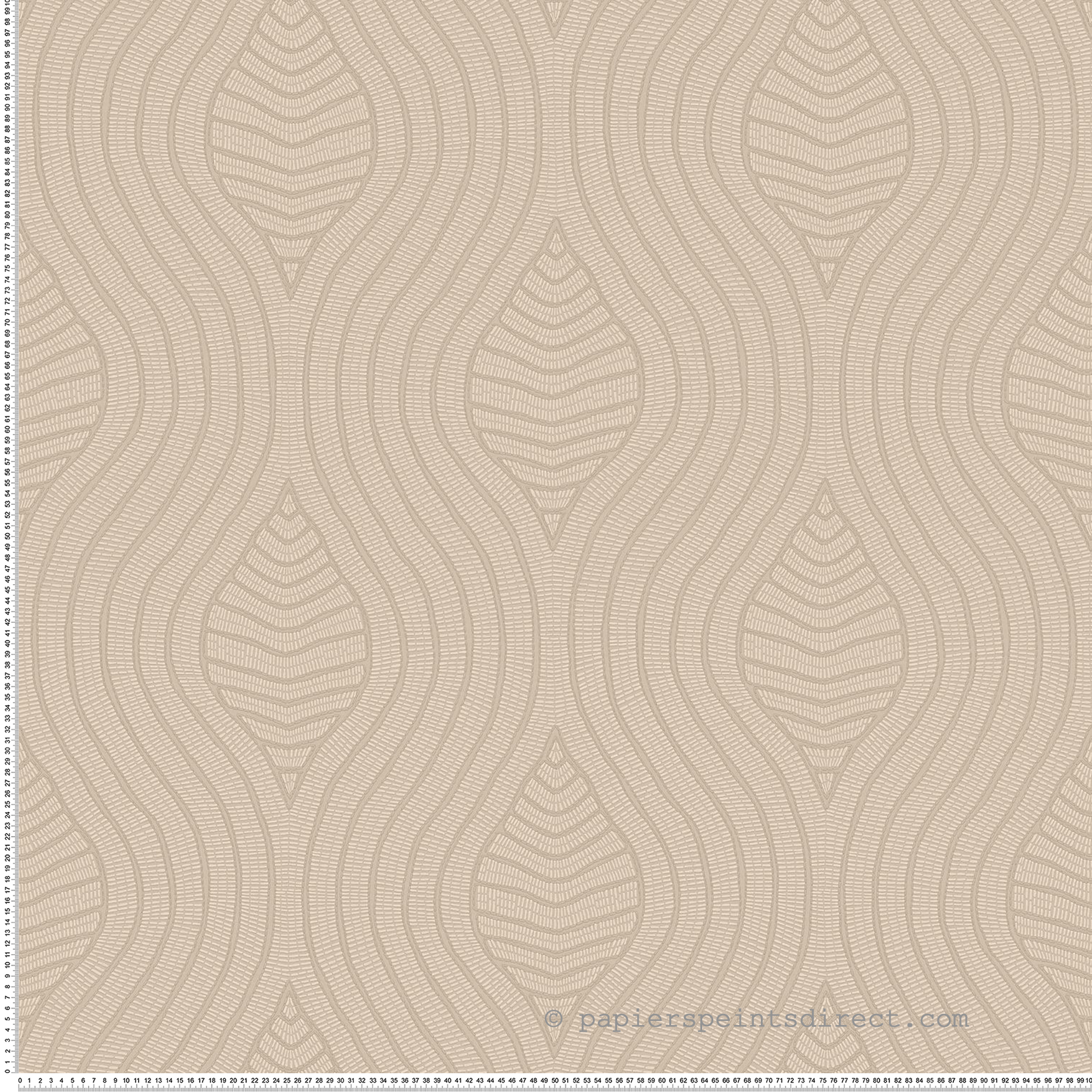 Papier peint Feuille Brodelia marron glacé - Broderies de Casamance | Réf. CAS-76993058