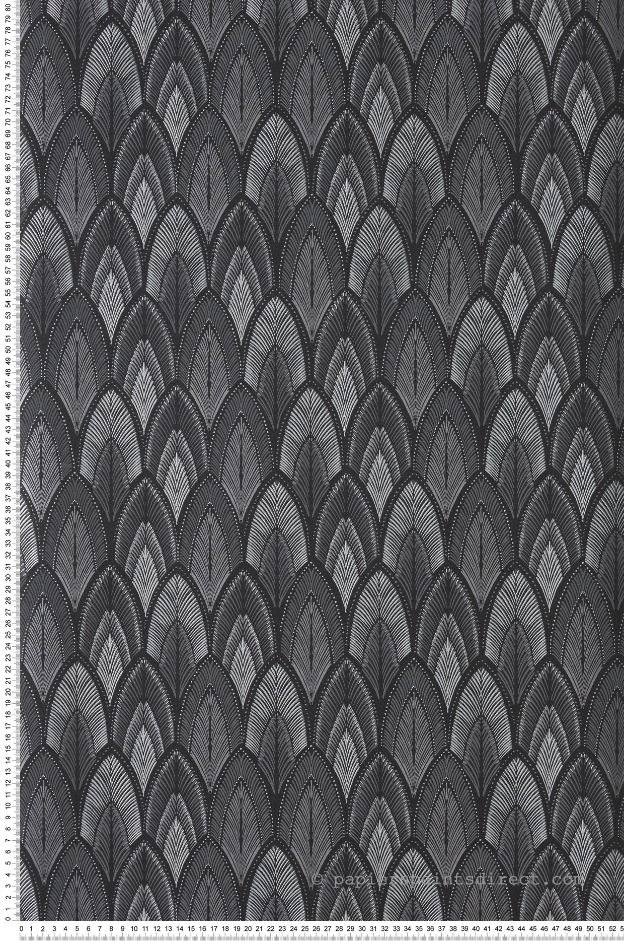 Papier peint Feuille Art Déco Dabu noir argenté - Summer de Masureel | Réf. MAS-SUM401