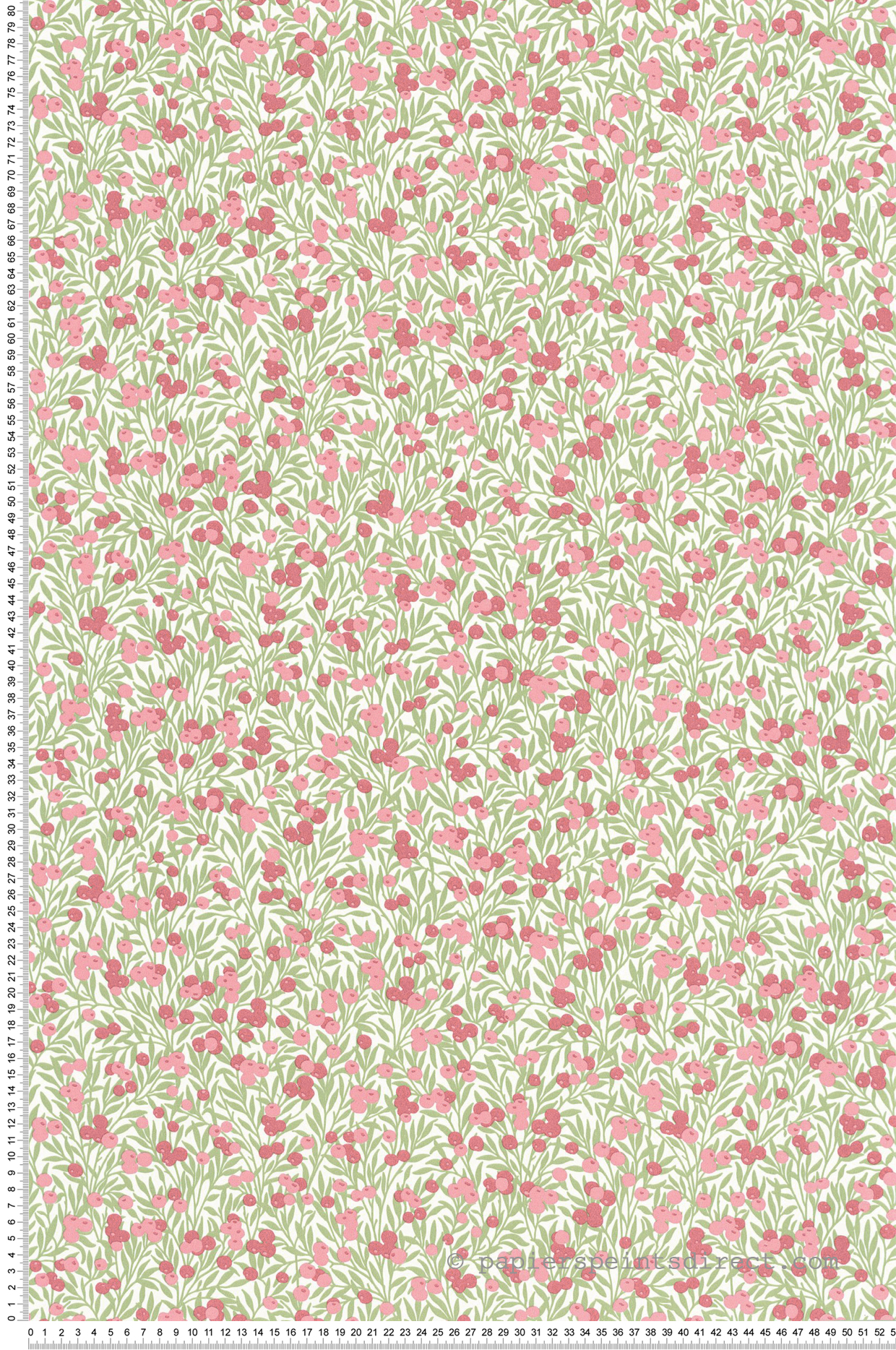 Papier peint Feuillage Cherry rose - Flower Market de Casadéco | Réf. FLOM89224303