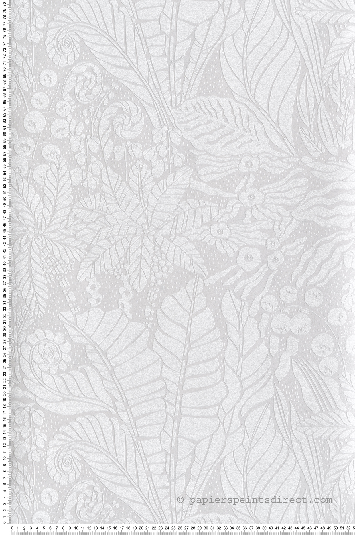 Papier peint Feuillage Madita blanc gris métallisé - Mysa de Masureel | Réf. MAS-YSA101