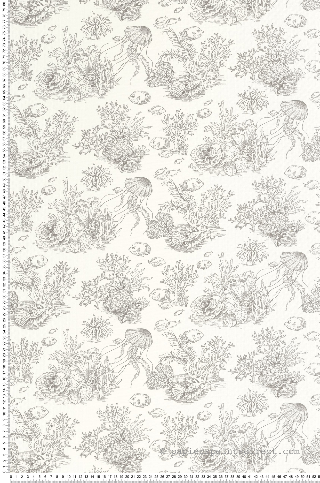 Papier peint Toile de Jouy Marin Côte Sauvage gris - Seaside de Casadéco | Réf. SEAS201479101
