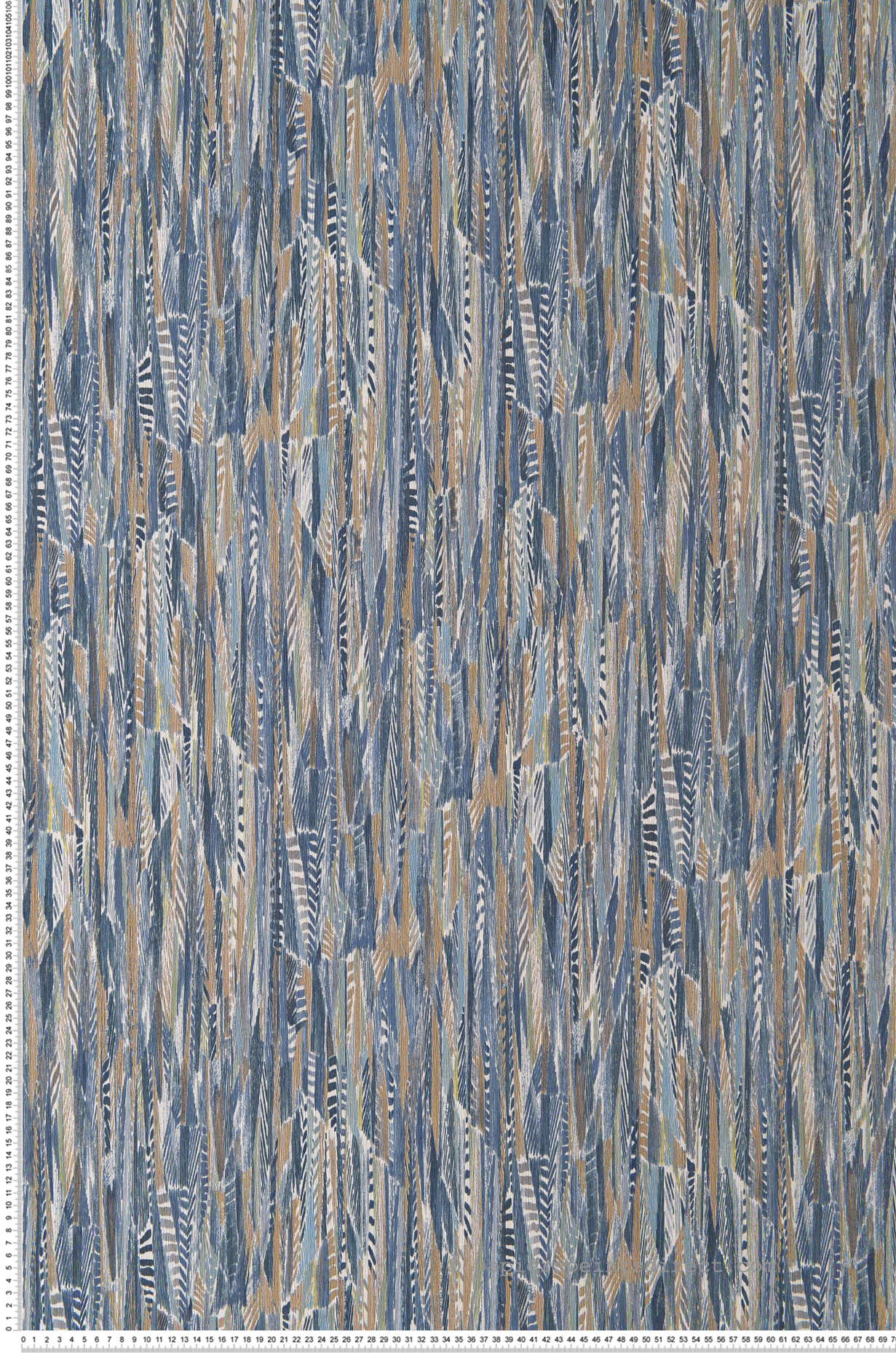 Papier peint Plume Lahna bleu - Le Velours de Casamance | Réf. CAS-74654860