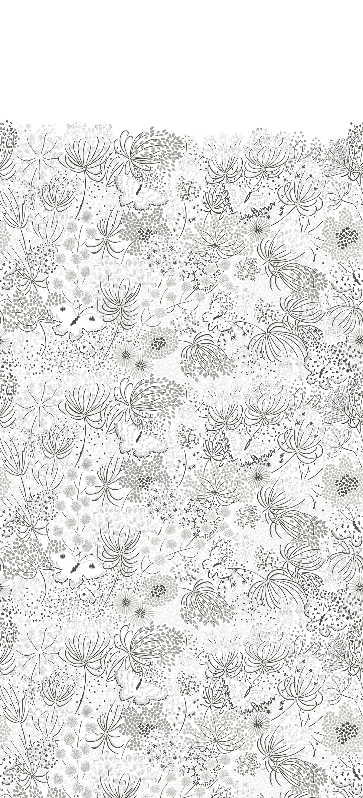 Papier peint panoramique Ombelles Gris 1/2/3 - Isidore Leroy