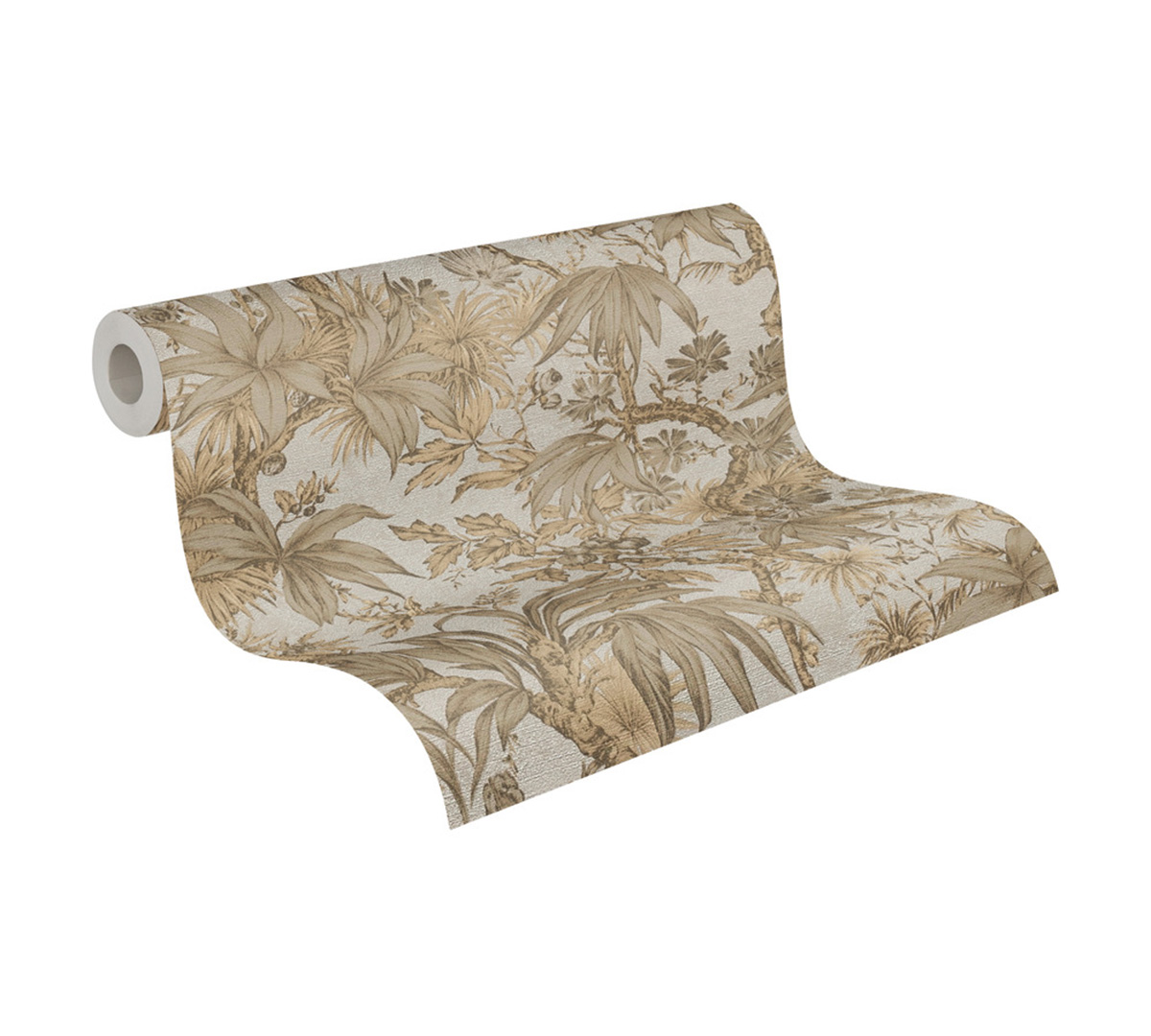 Papier peint Jungle Feuillage argenté brun - History of Art 2 d'AS Création | Réf. AS-790474