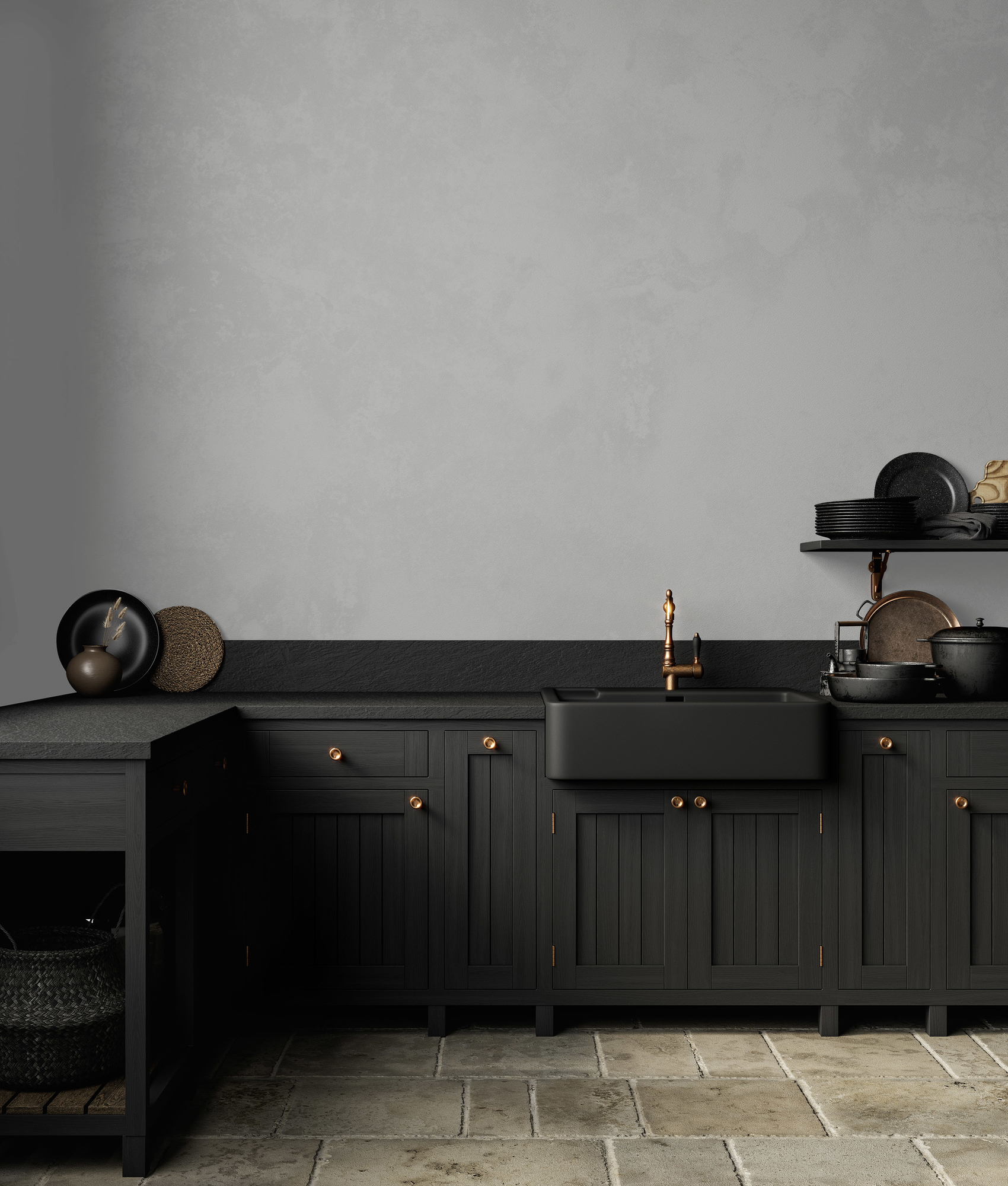 Photo numéro 2 d'une pièce avec un mur peint avec la peinture  Puro gris creamy grey  - c1009