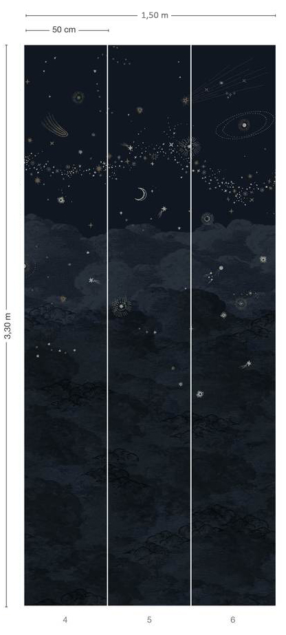 Papier peint panoramique Cosmos Nuit - 4/5/6 - Isidore Leroy