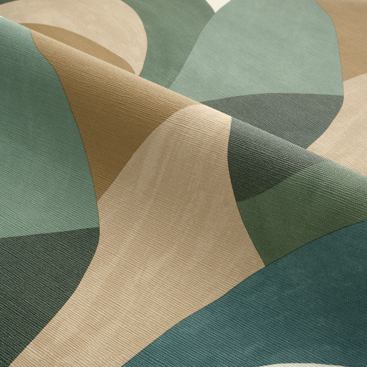 Papier peint Formes Contemporain Mandorla vert marron - Terra Rossa de Casamance AMBV | Réf. CAS-76200406