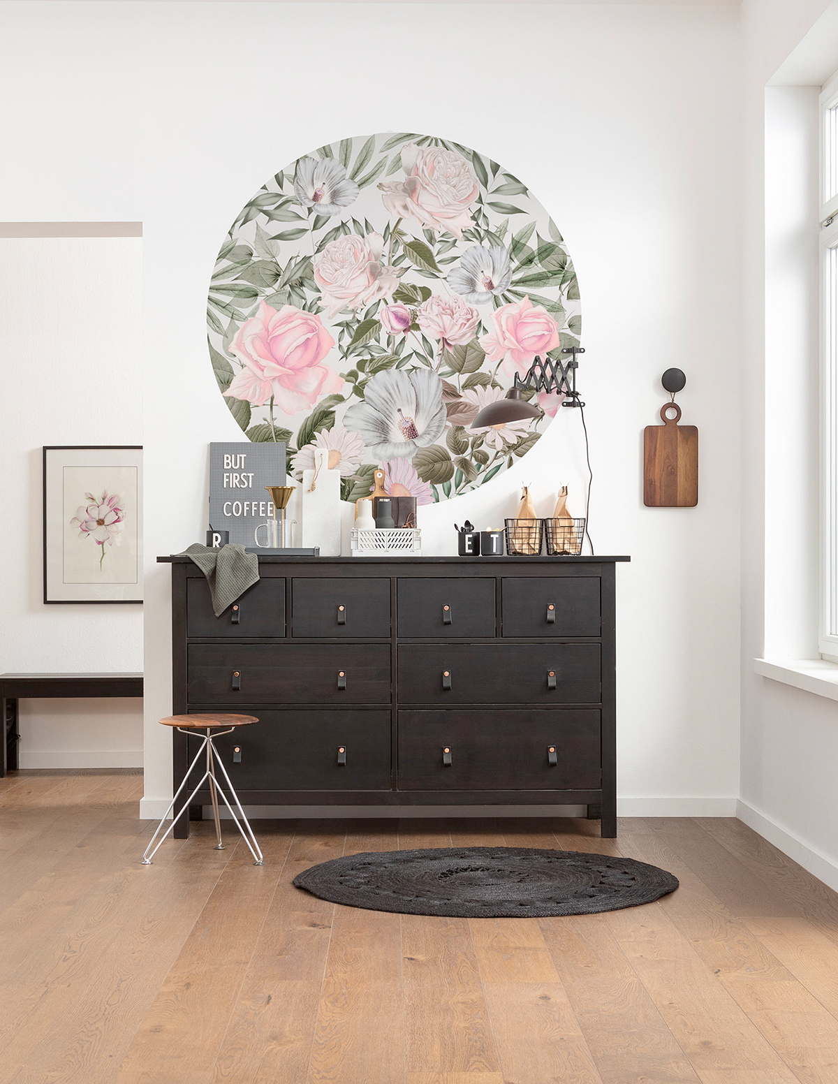 Papier peint adhésif rond Fleur Daphne - Papier peint Komar Le Jardin