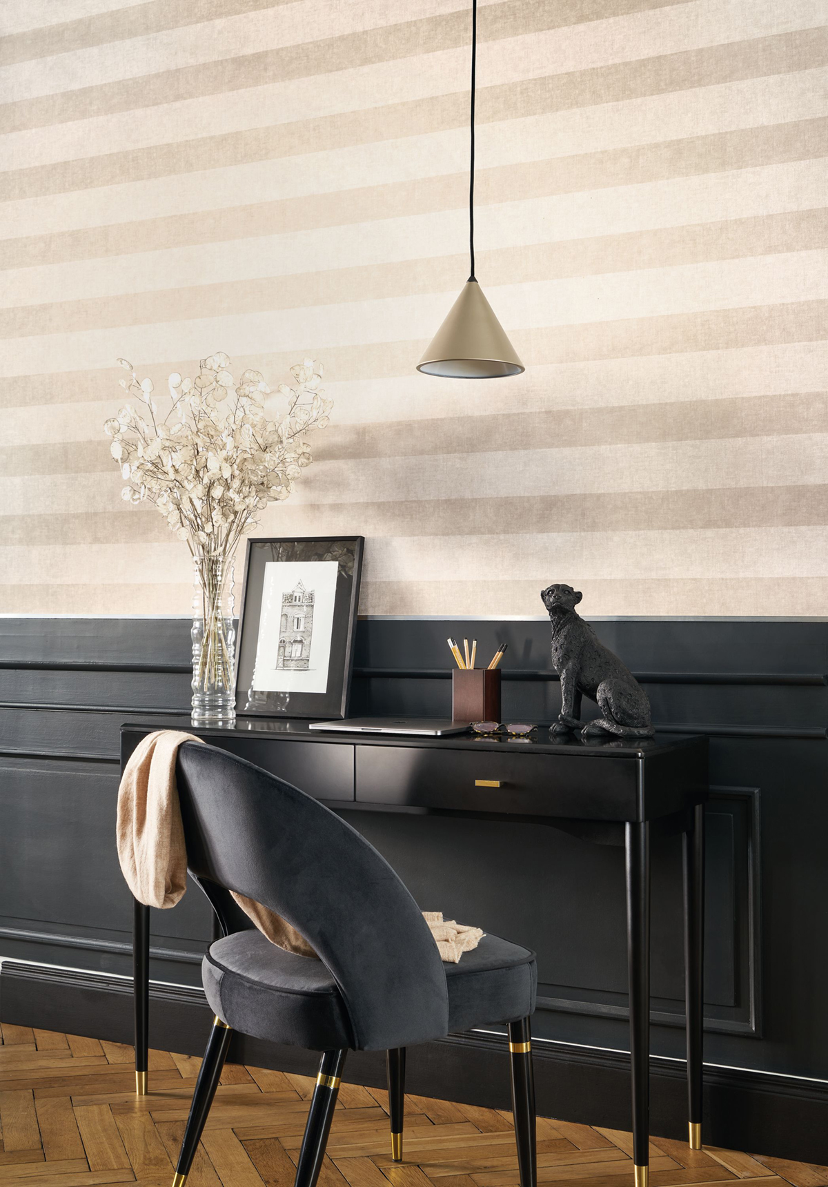 Papier peint Rayure Valse beige - Les Rayures de Casadéco AMB2 | Réf. RAYS87361215