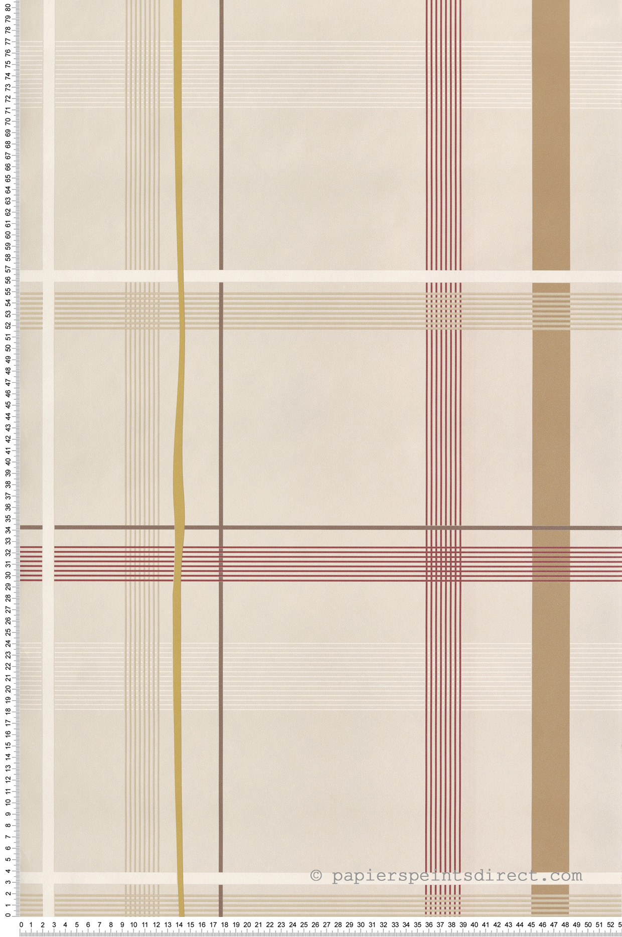 Papier peint Carreaux Ecossais beige - Bensimon 2 de Lutèce | Réf. LTC-51200807