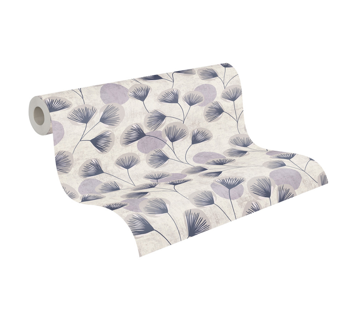 Papier peint Végétal Rétro Aster gris lavande - Nordic Feeling d'A.S. Création ROLL | Réf. AS-791512