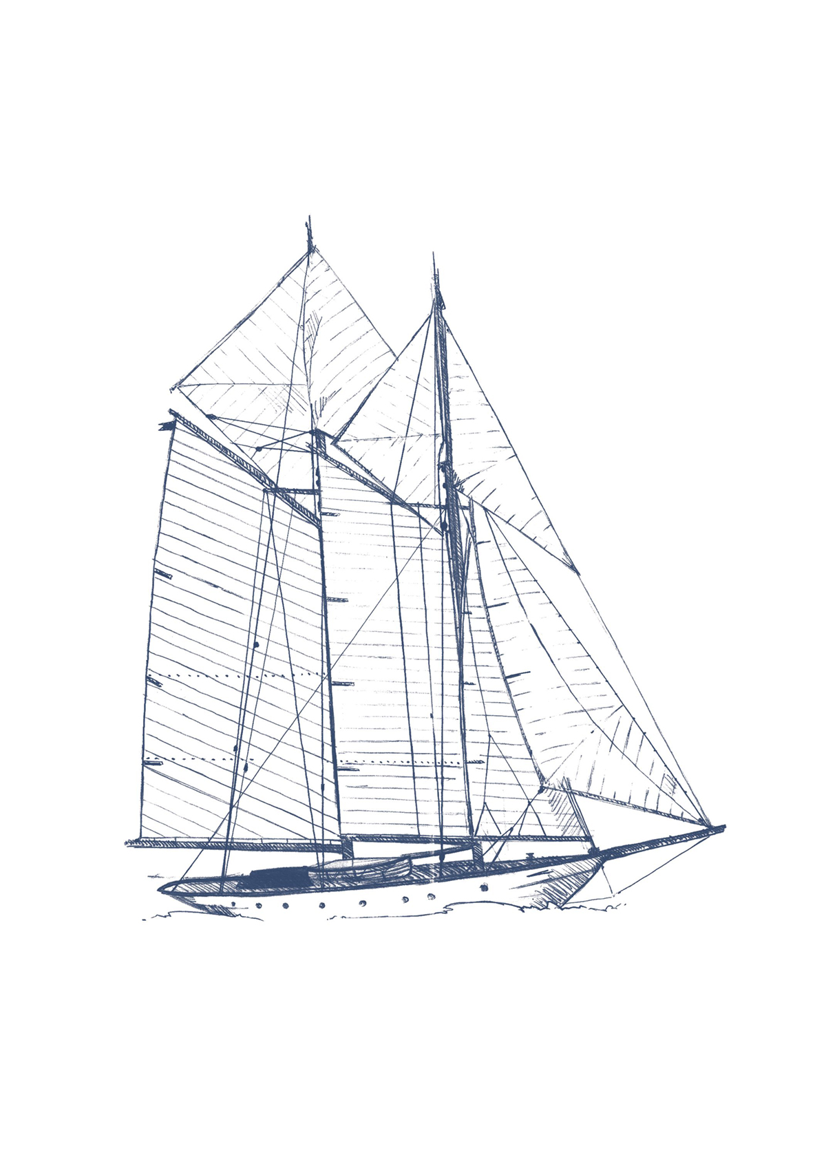 Affiche Babord 50x70 bleu marine - Seaside de Casadéco | Réf. SEAS201590604