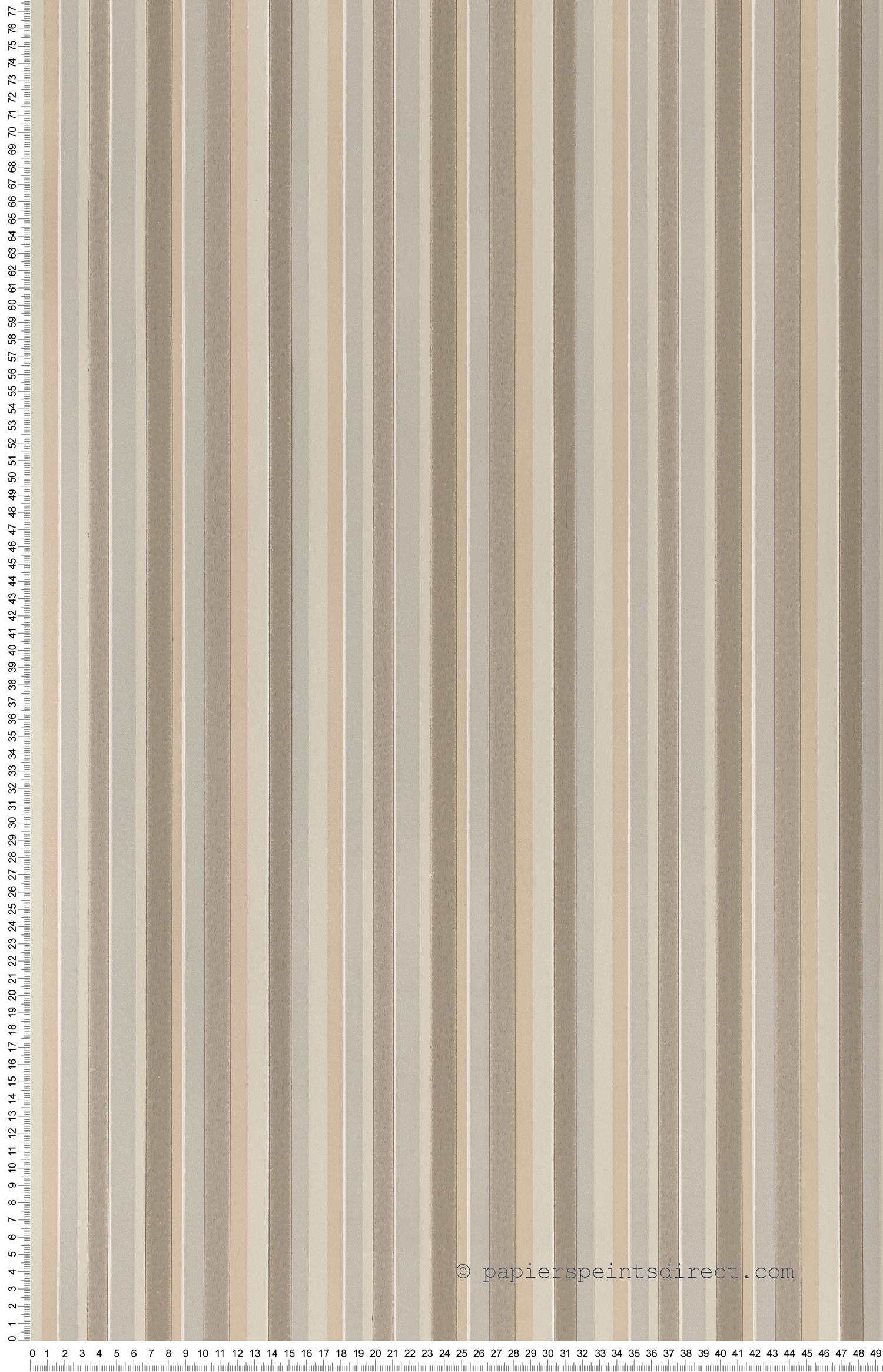 Papier peint Tailor Stripe Taupe - Painted Papers de Little Greene | Réf. 0286TATAUPE