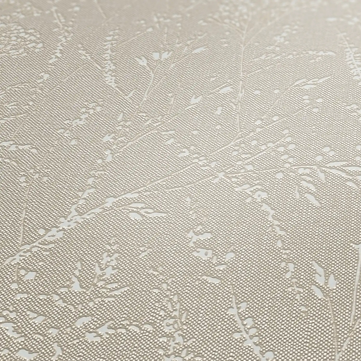 Papier peint Branchage Délicat lin métallisé - Pure Elegance d'A.S. Création AMBZ | Réf. AS-397661