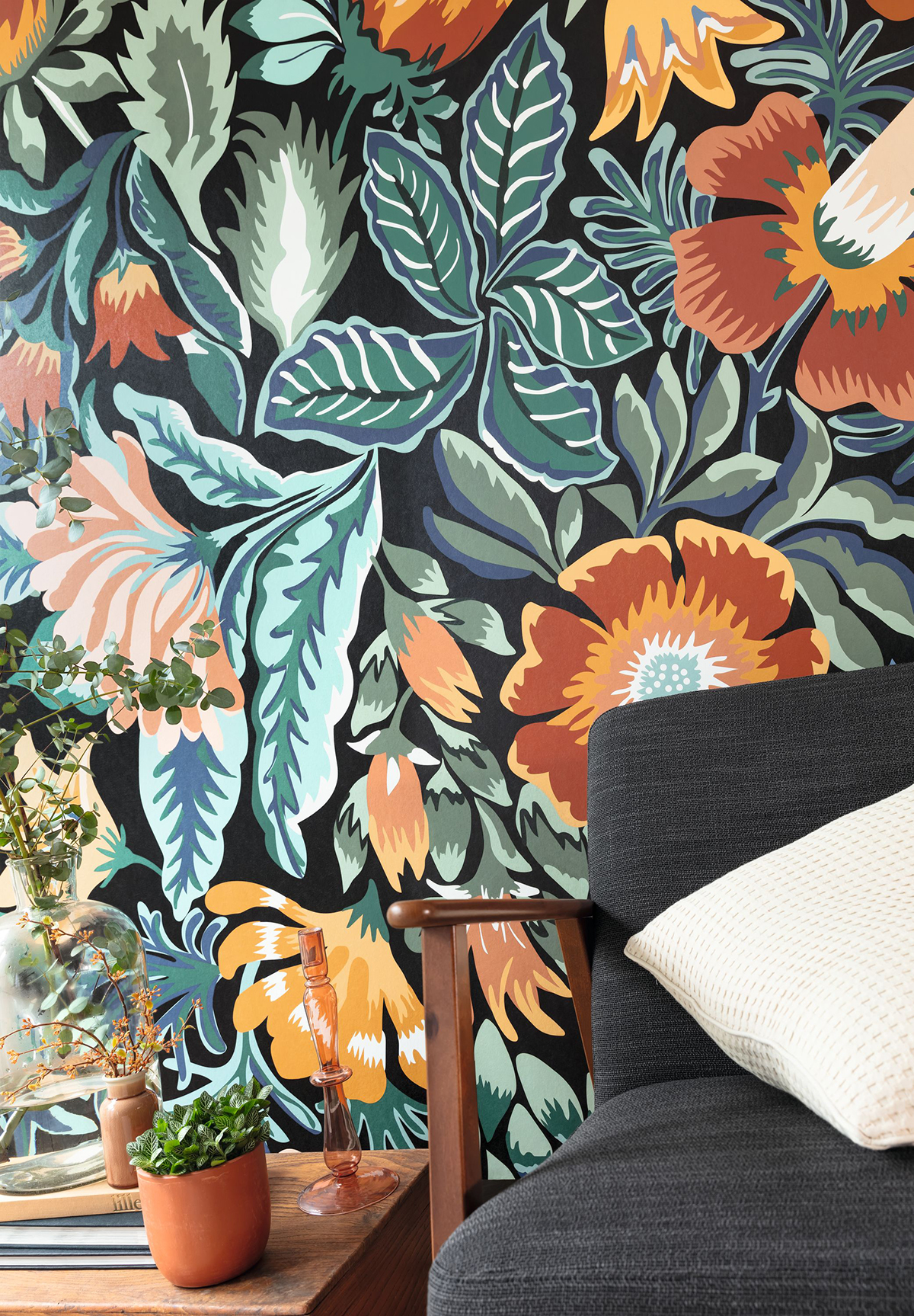 Papier peint Panoramique Fleurs Vintage Apolline Taille M - Essentiel de Casélio AMB2 | Réf. ETL103144603