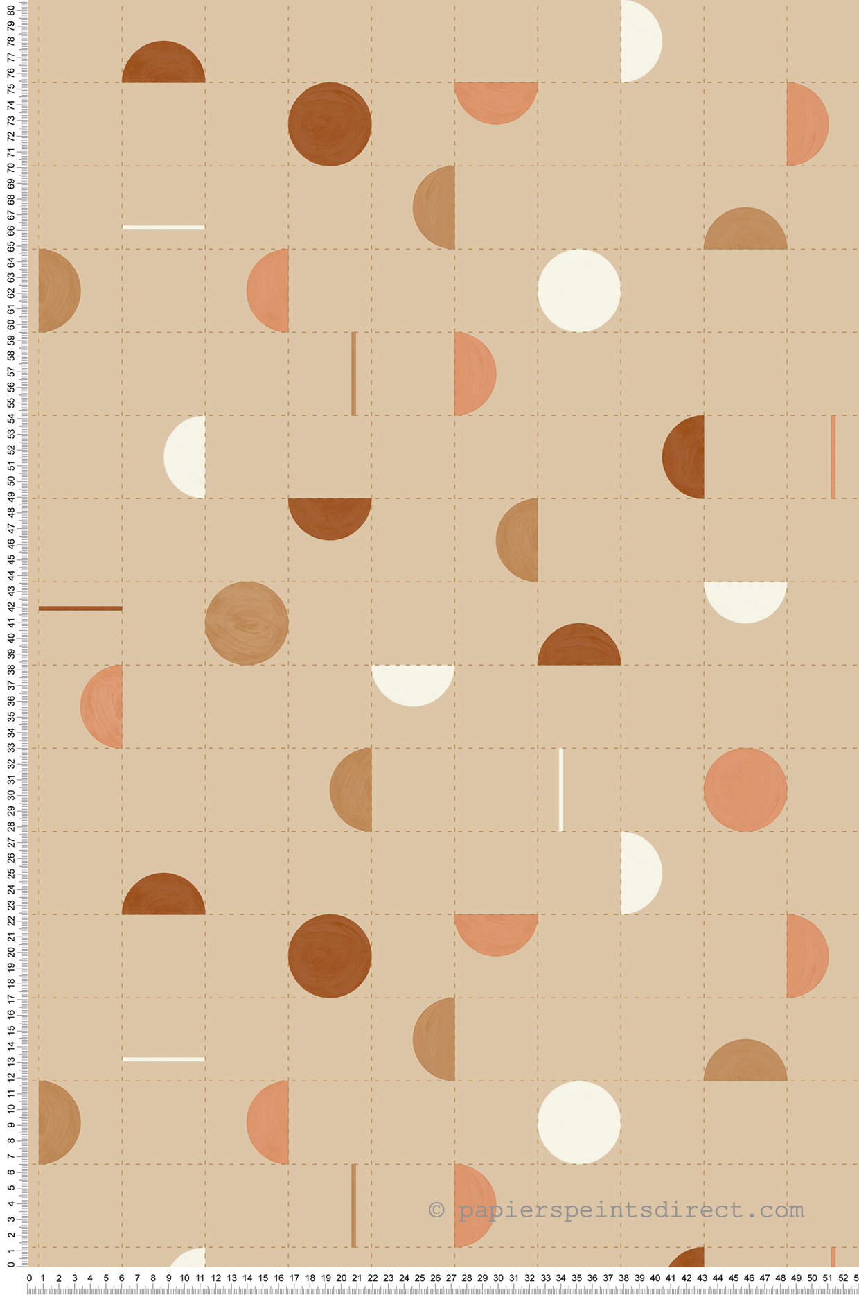 Papier peint Géométrique Quadrillage Jump Around rose et doré - Around de Casélio | Réf. ARN102864021