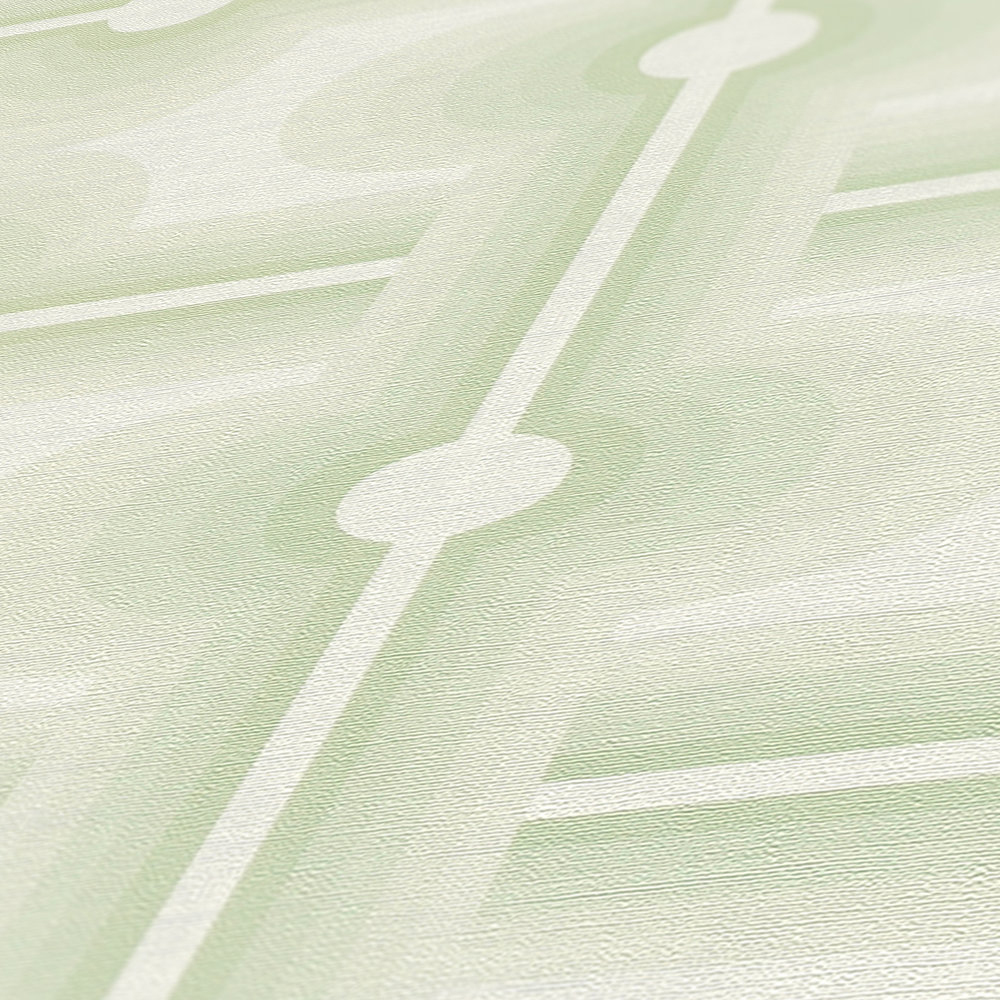 Papier peint Années 70 Graphique vert pâle - Retro Chic d'A.S. Création AMB4 | Réf. AS-395331