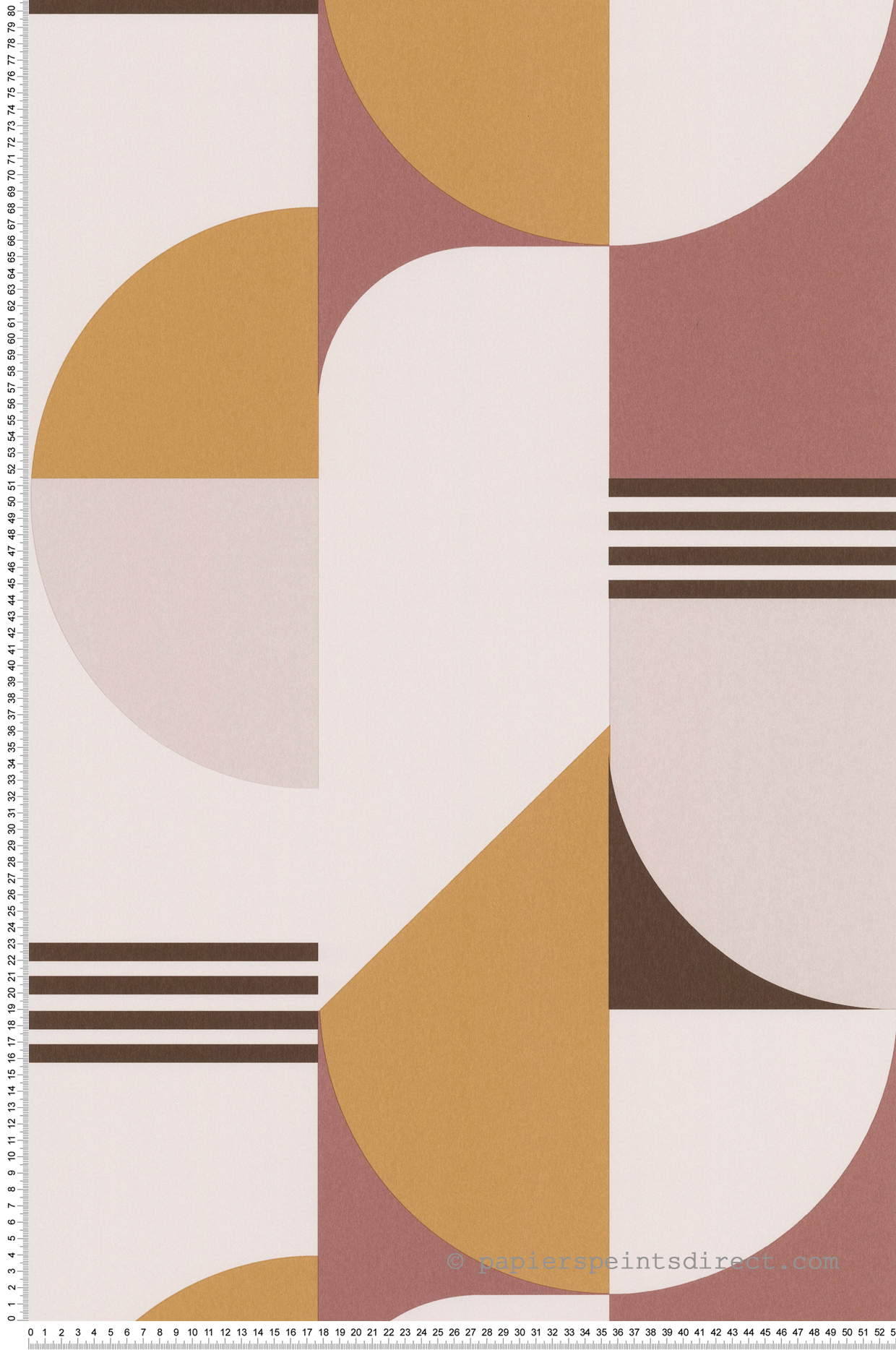 Papier peint Graphique Bauhaus moutarde et rose - Arty de Lutèce | Réf. LTC-51210702