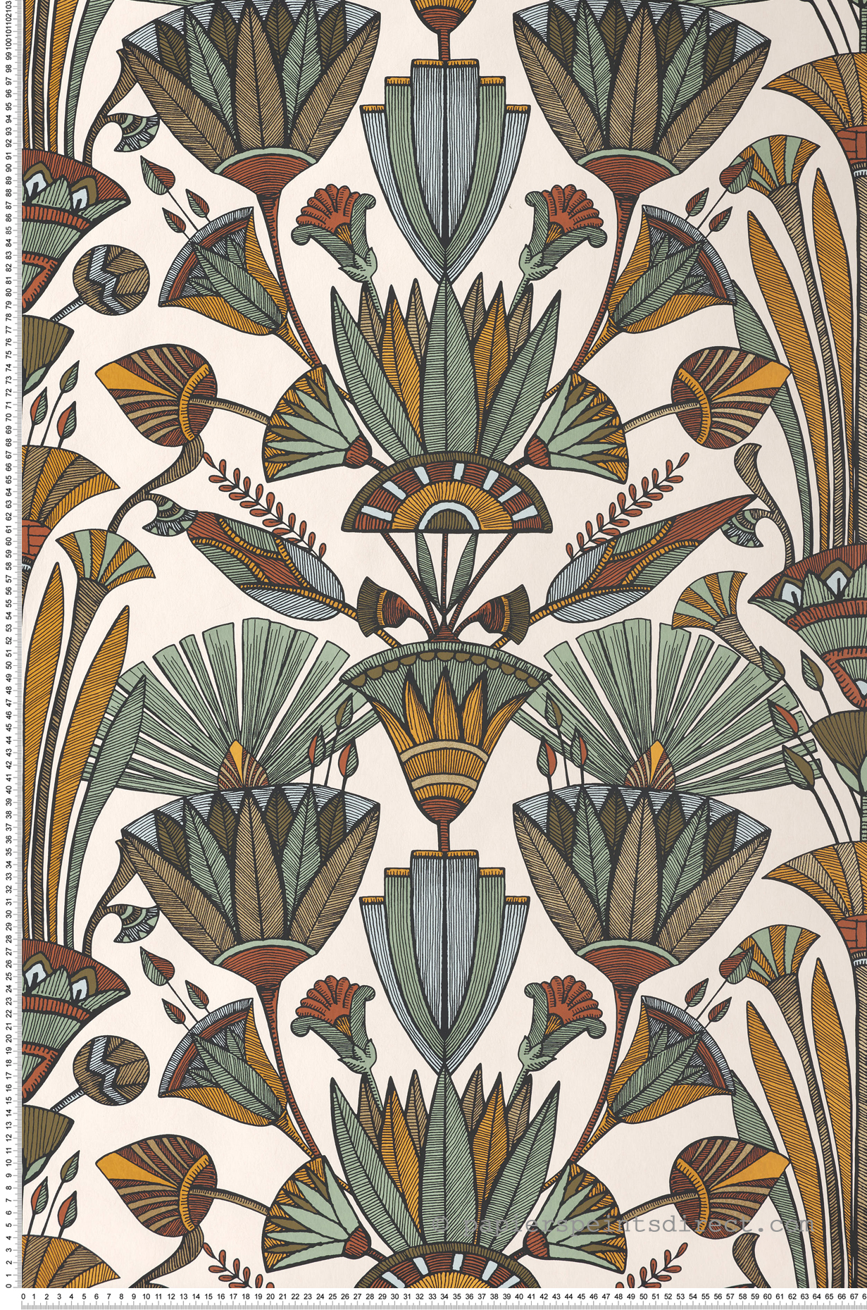 Papier peint Egypte Denderah multicolore - Bord Du Nil de Casamance | Réf. CAS-76130202