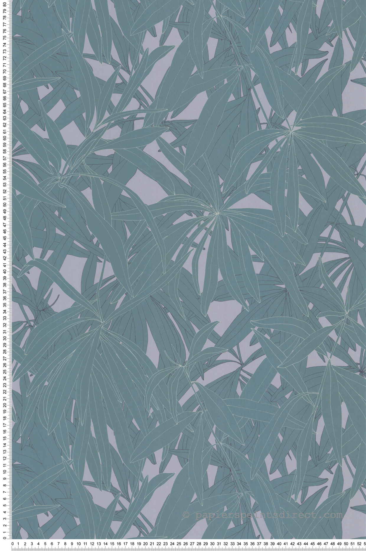 Papier peint Feuillage Tropical bleu canard - Soline de Lutèce | Réf. LTC-51250201