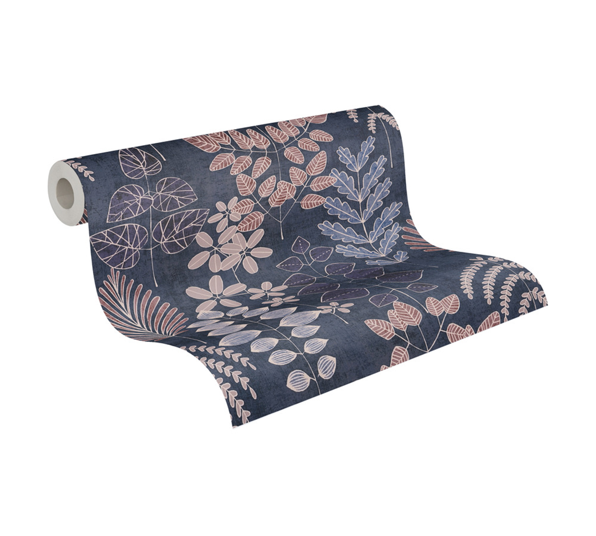 Papier peint Herbier Graphique Athyrium bleu océan - Nordic Feeling d'A.S. Création ROLL | Réf. AS-791494