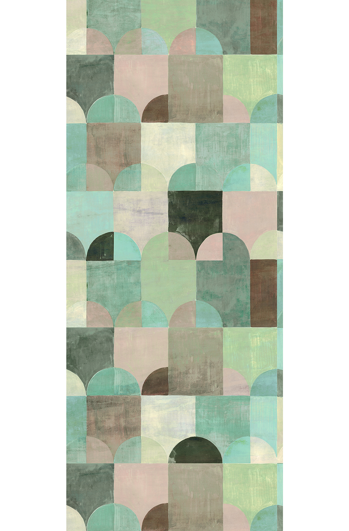 Papier peint panoramique Art Déco Arc turquoise - B H260 - Wall Designs IV de Masureel | Réf. MAS-DG4ILA2052-260