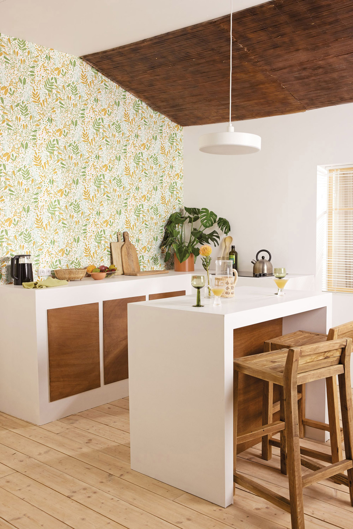 Papier peint Feuilles Joy vert curry - Green Life 2 de Casélio | Réf. GNL2101690369