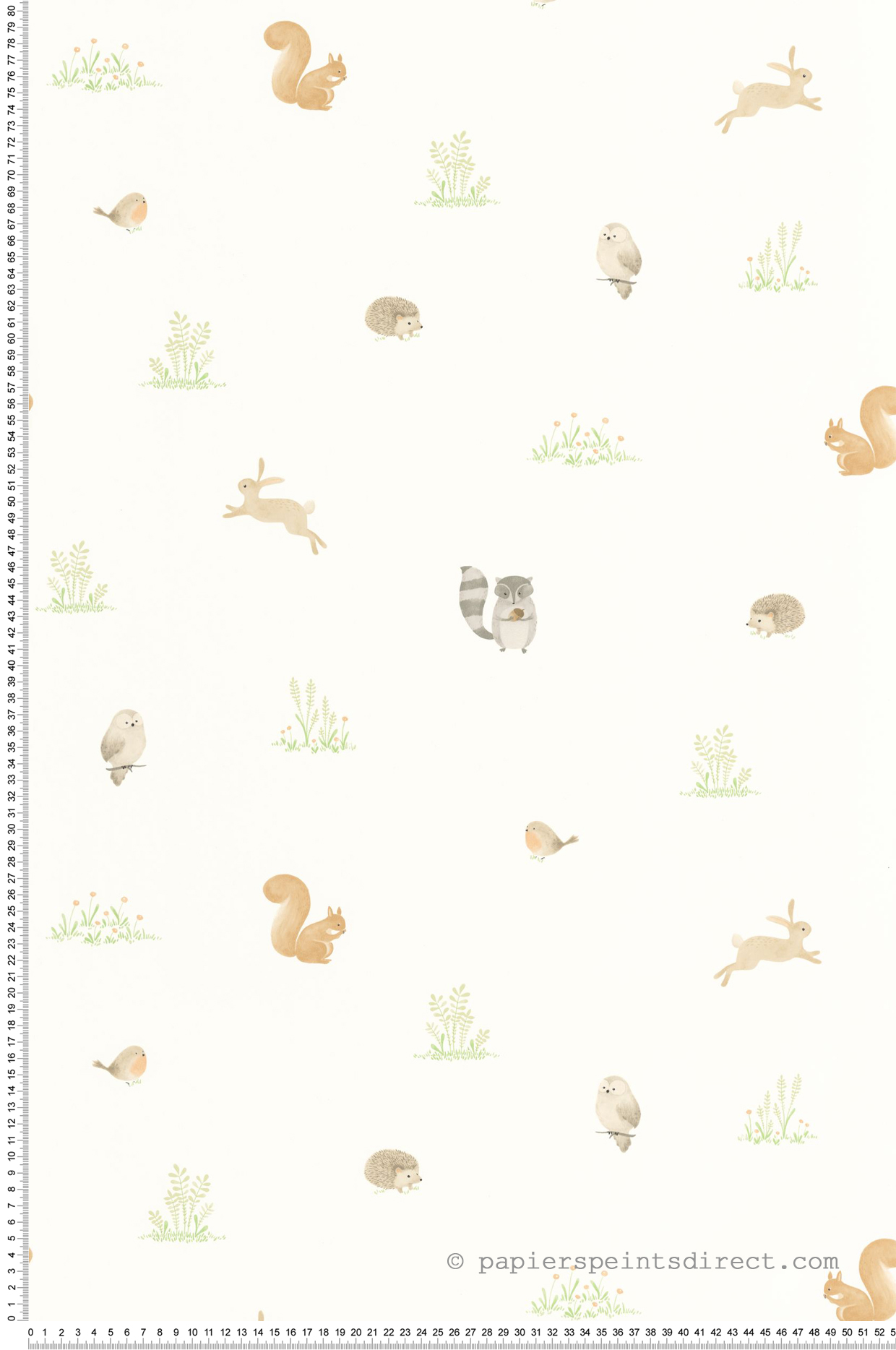 Papier peint Petits Animaux Companions vert amande - Once Upon A Time de Casadéco | Réf. OUAT88257024