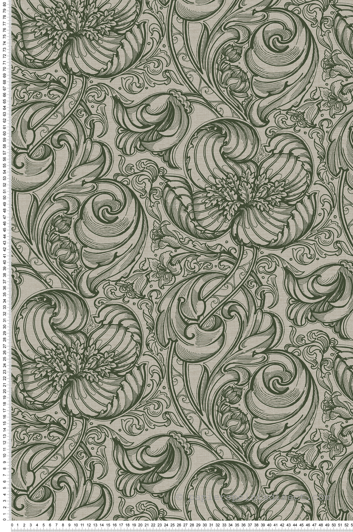 Papier peint Entrelacs Tulipe Lys vert - The Wall Llewelyn-Bowen de Lutèce | Réf. LTC-LB25111