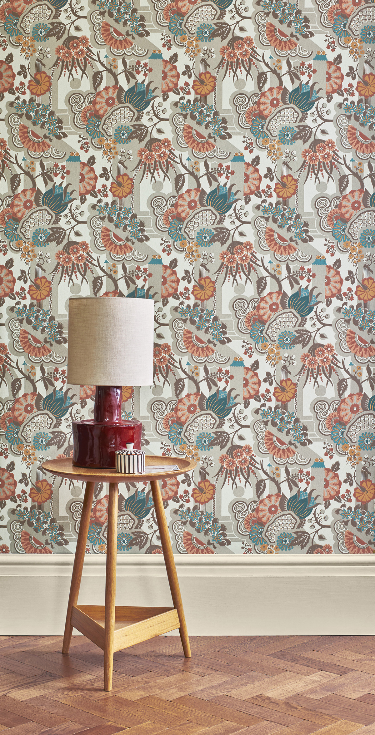 Papier peint Pineapple Garden grège - V&A Decorative Papers II d'Initiales | Réf. INI-2412-175-03