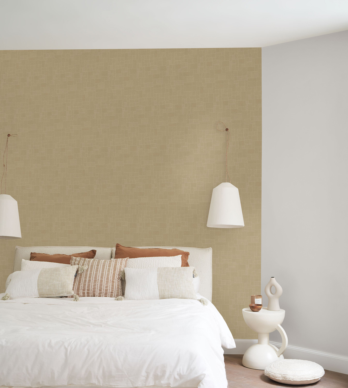 Papier peint Kensai beige kaki irisé - Kyoto de Casadéco | Réf. KYTO88762612