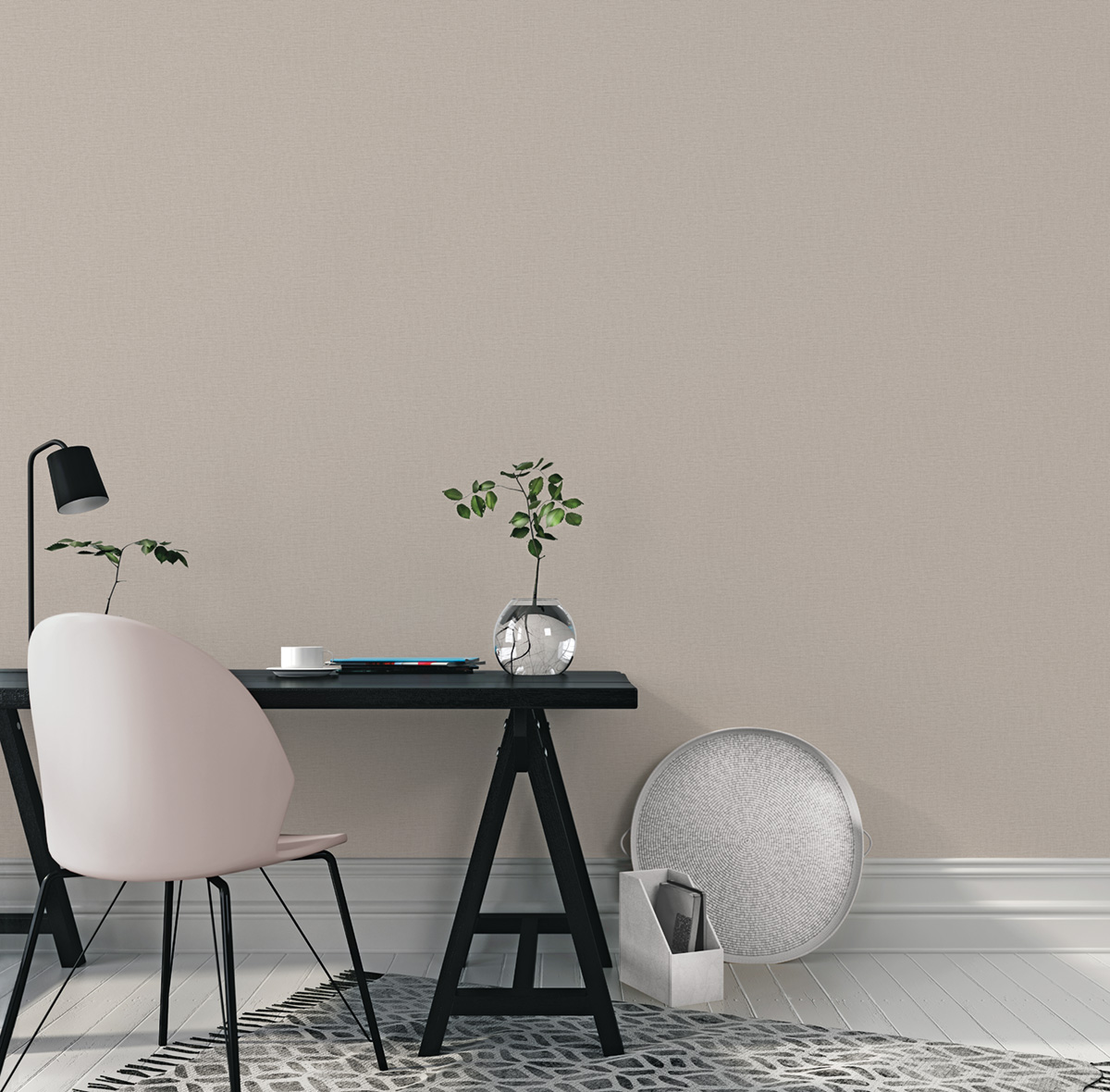 Papier peint Uni Toilé beige taupe - The Wall Llewelyn-Bowen de Lutèce | Réf. LTC-LB25131