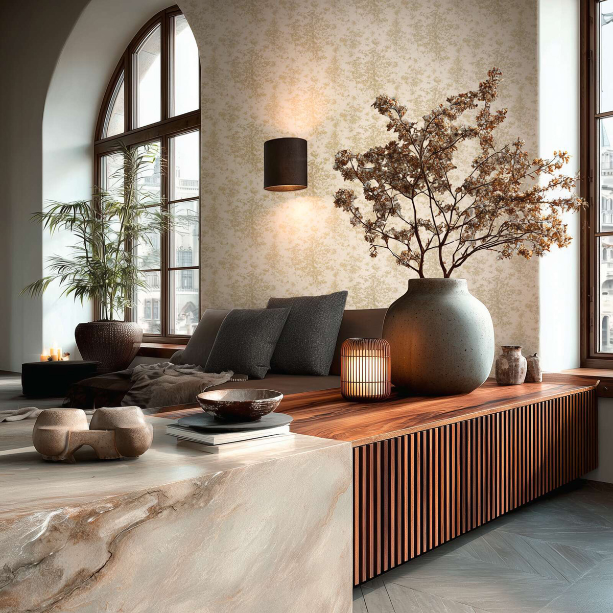 Papier peint Forêt Poétique beige doré - Vibes & Styles d'A.S. Création AMB2| Réf. AS-792002