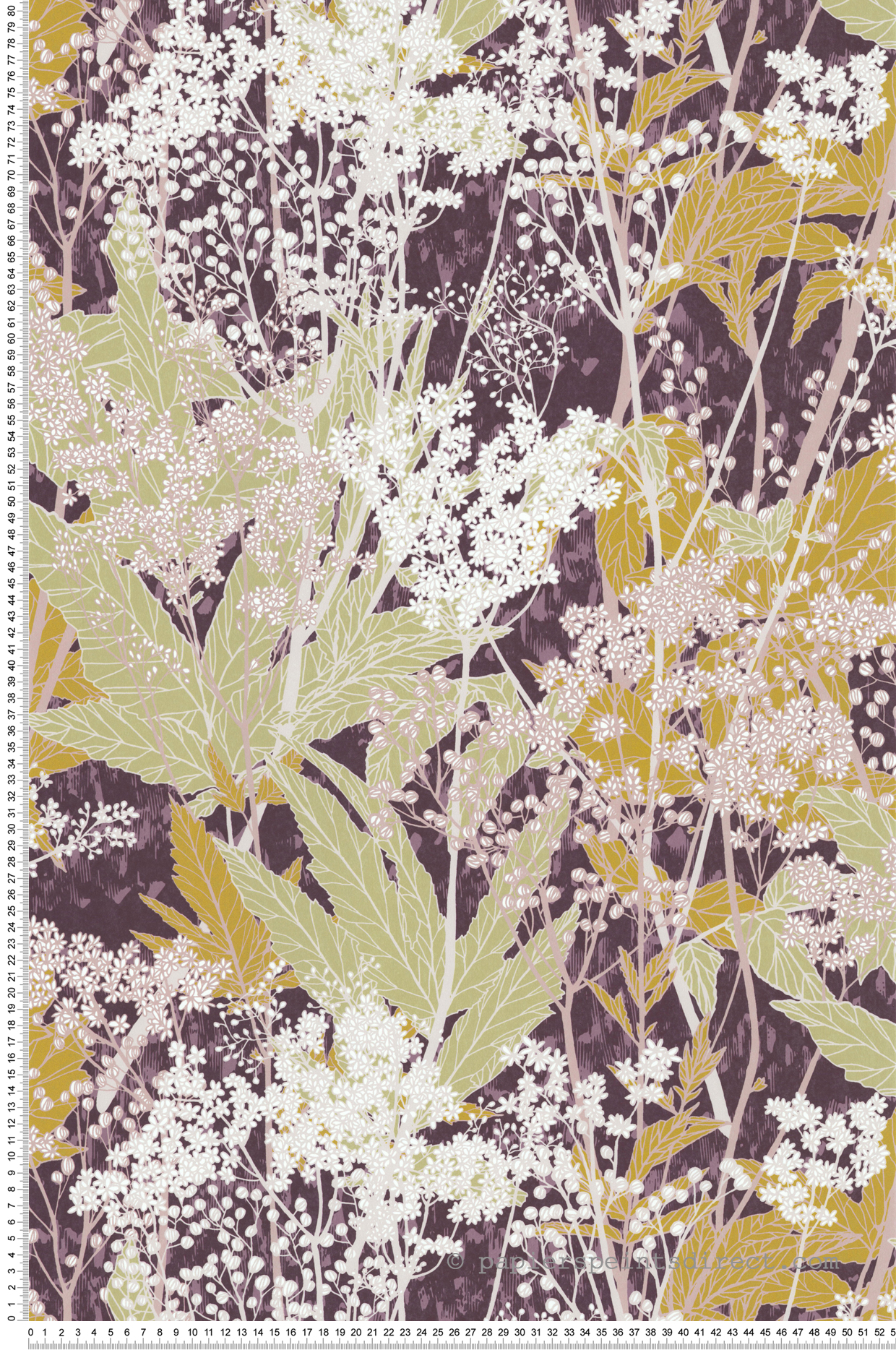 Papier peint Fleur des Champs prune - Soline de Lutèce | Réf. LTC-51250313