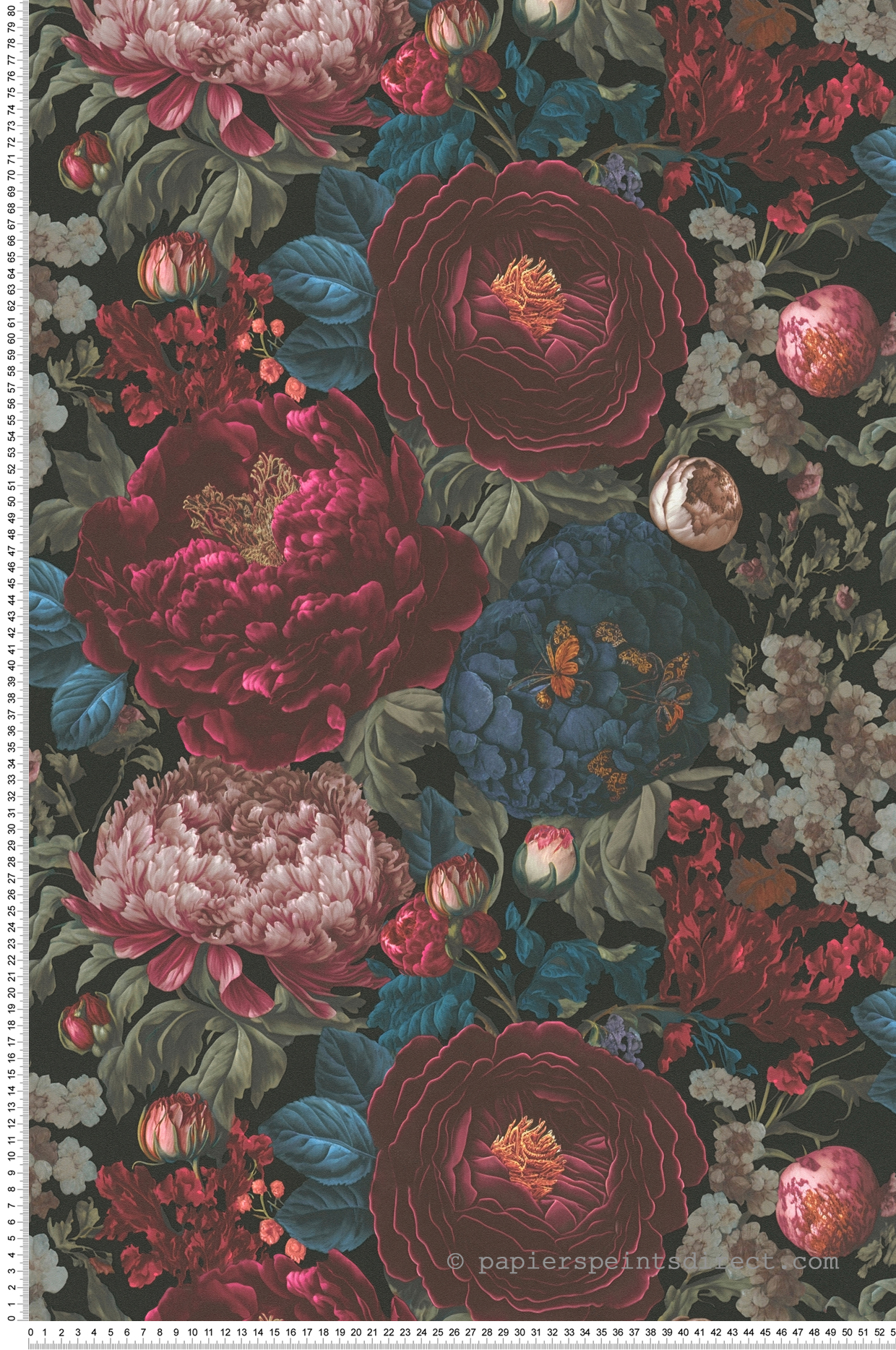 Papier peint Fleur Vintage Papillon bordeaux rose - Metropolis Michalsky 6 de Livingwalls | Réf. AS-399791
