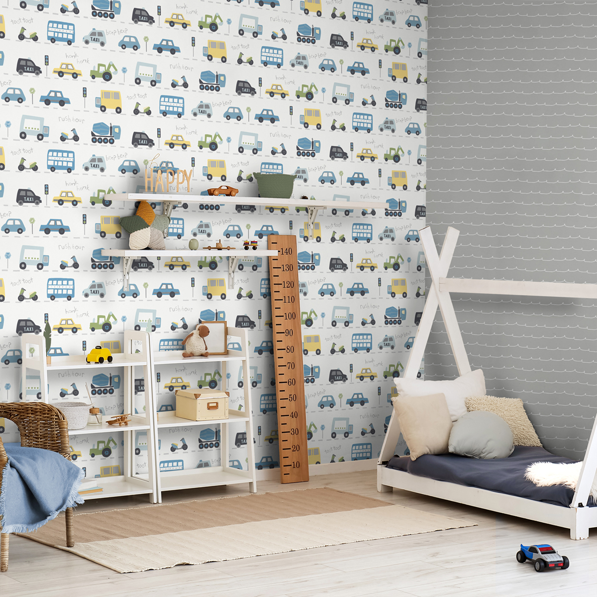 Papier peint Voiture Enfant bleu - Imagine de Lutèce AMB2 | Réf. LTC-DL27594